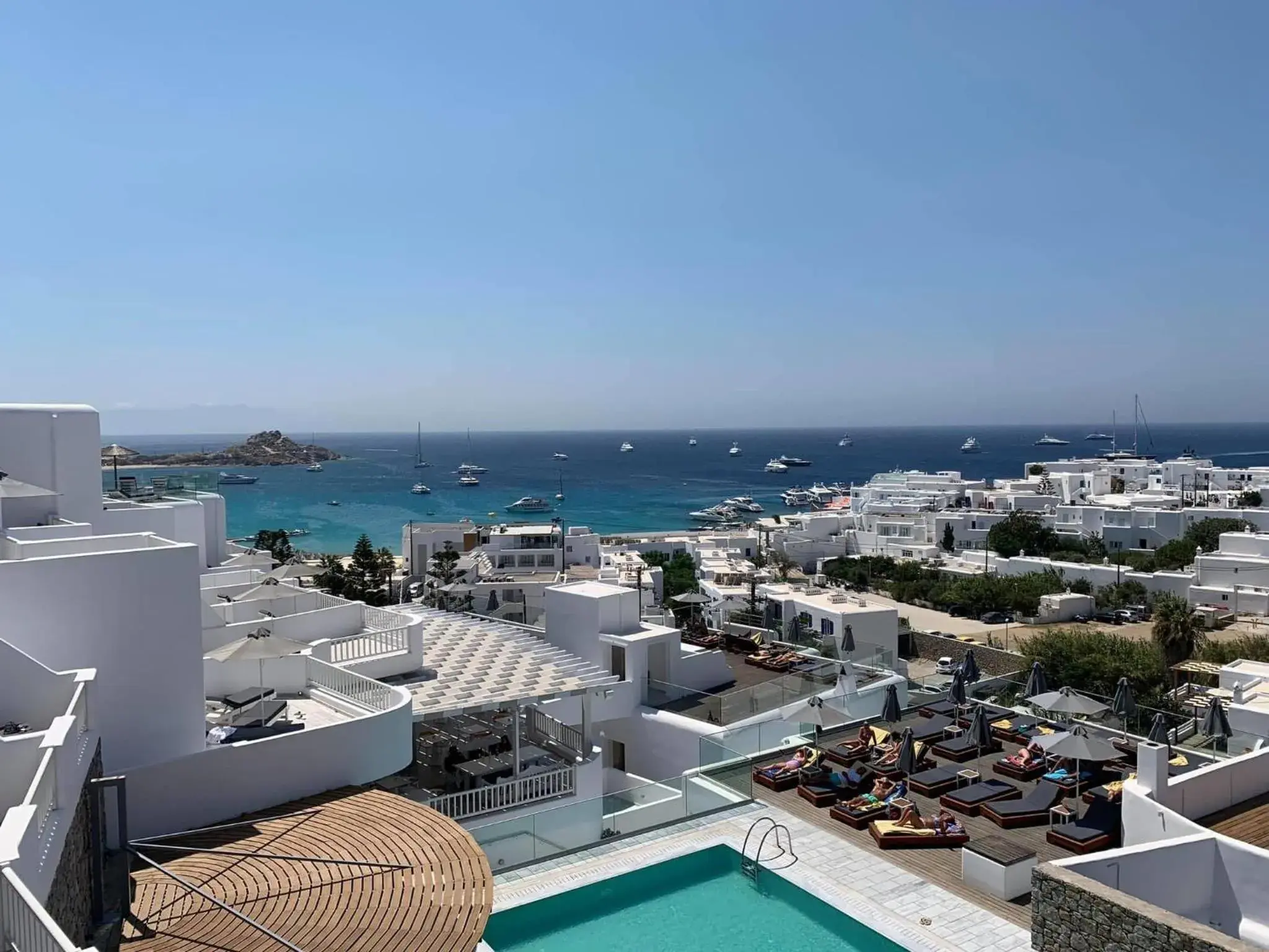 Bird's eye view, Pool View in The George Hotel Mykonos