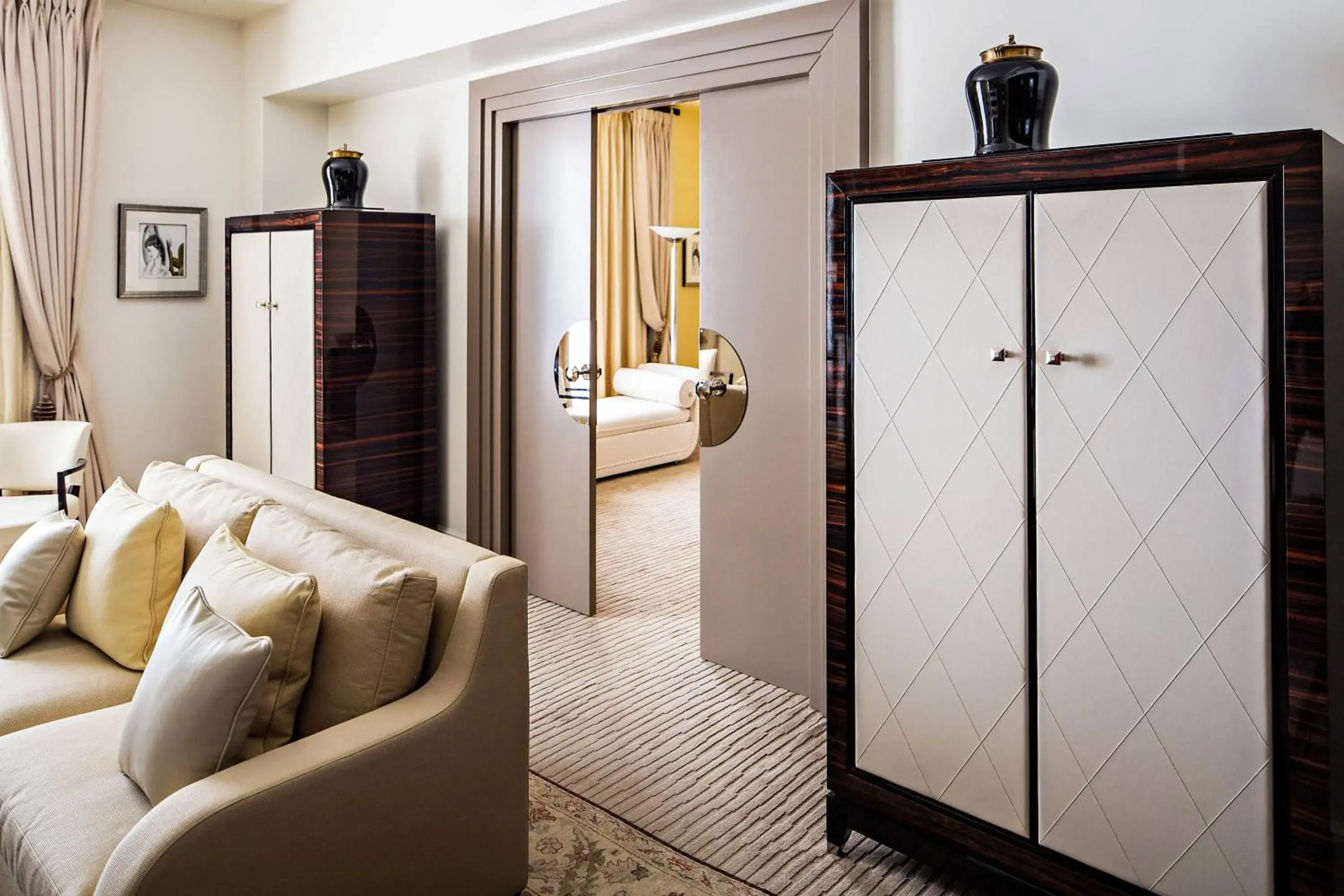 Living room, Bathroom in Prince de Galles, a Luxury Collection hotel, Paris