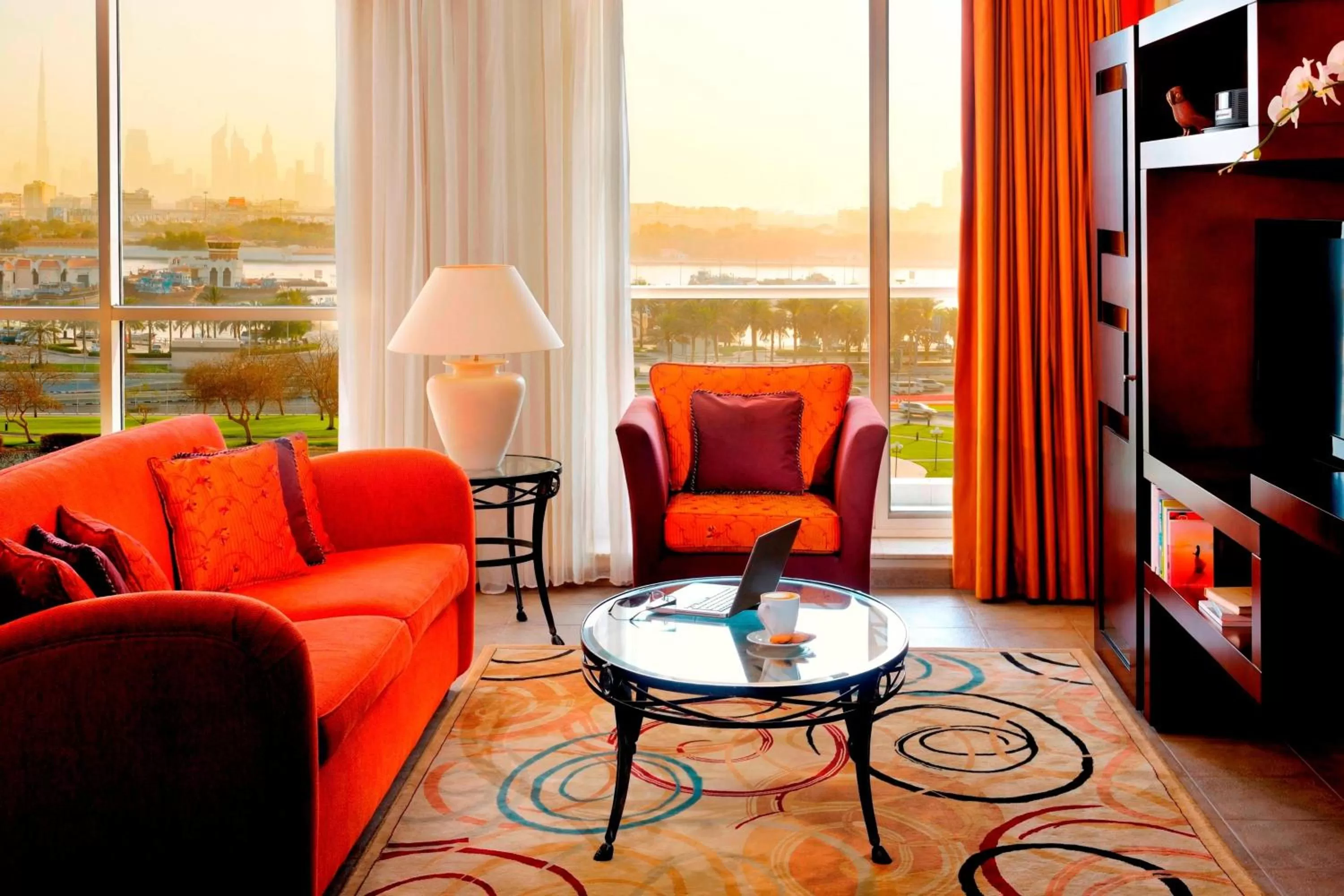 Living room in Marriott Executive Apartments Dubai Creek