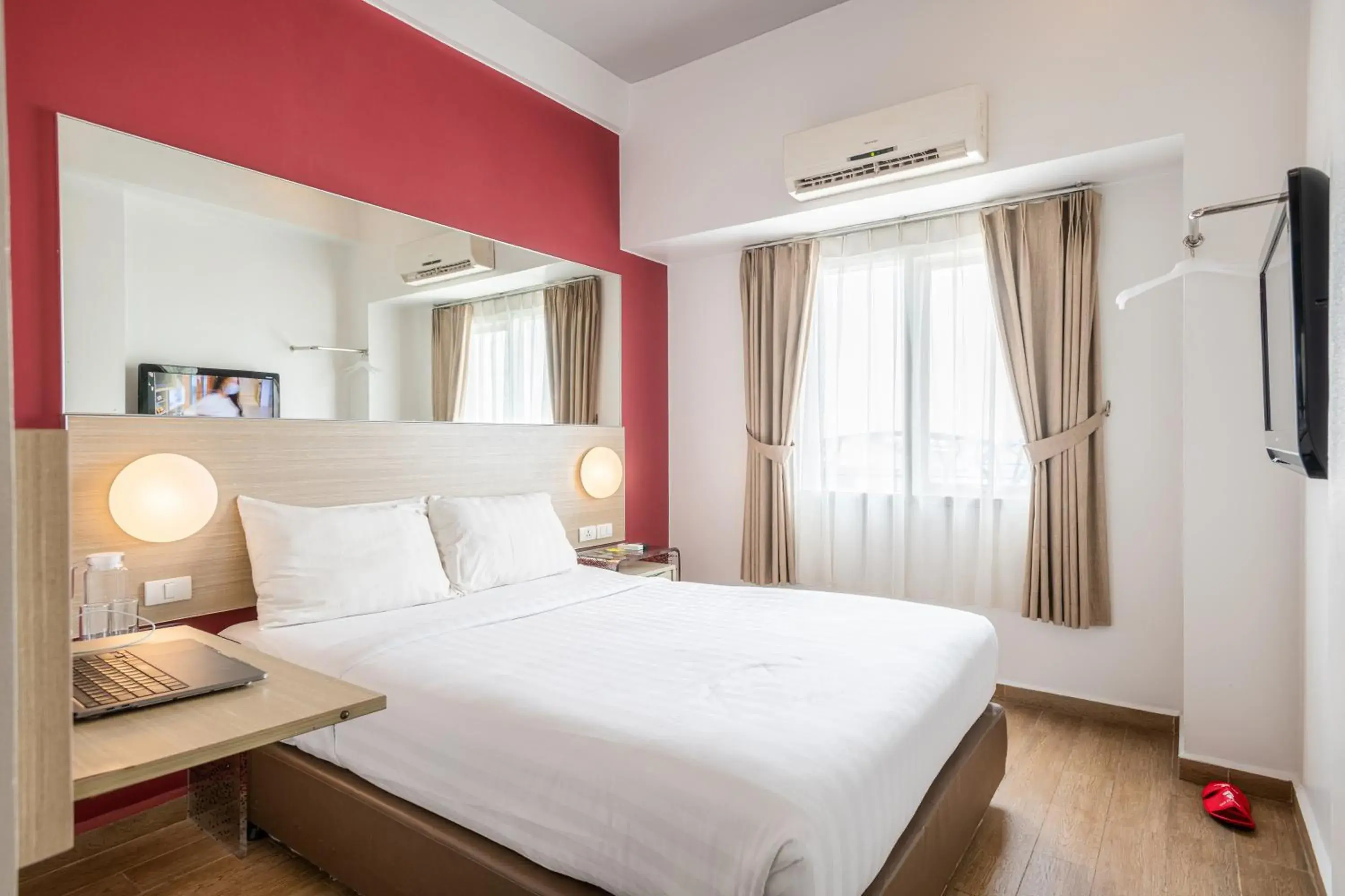 Bed in Monoloog Hotel Pekanbaru