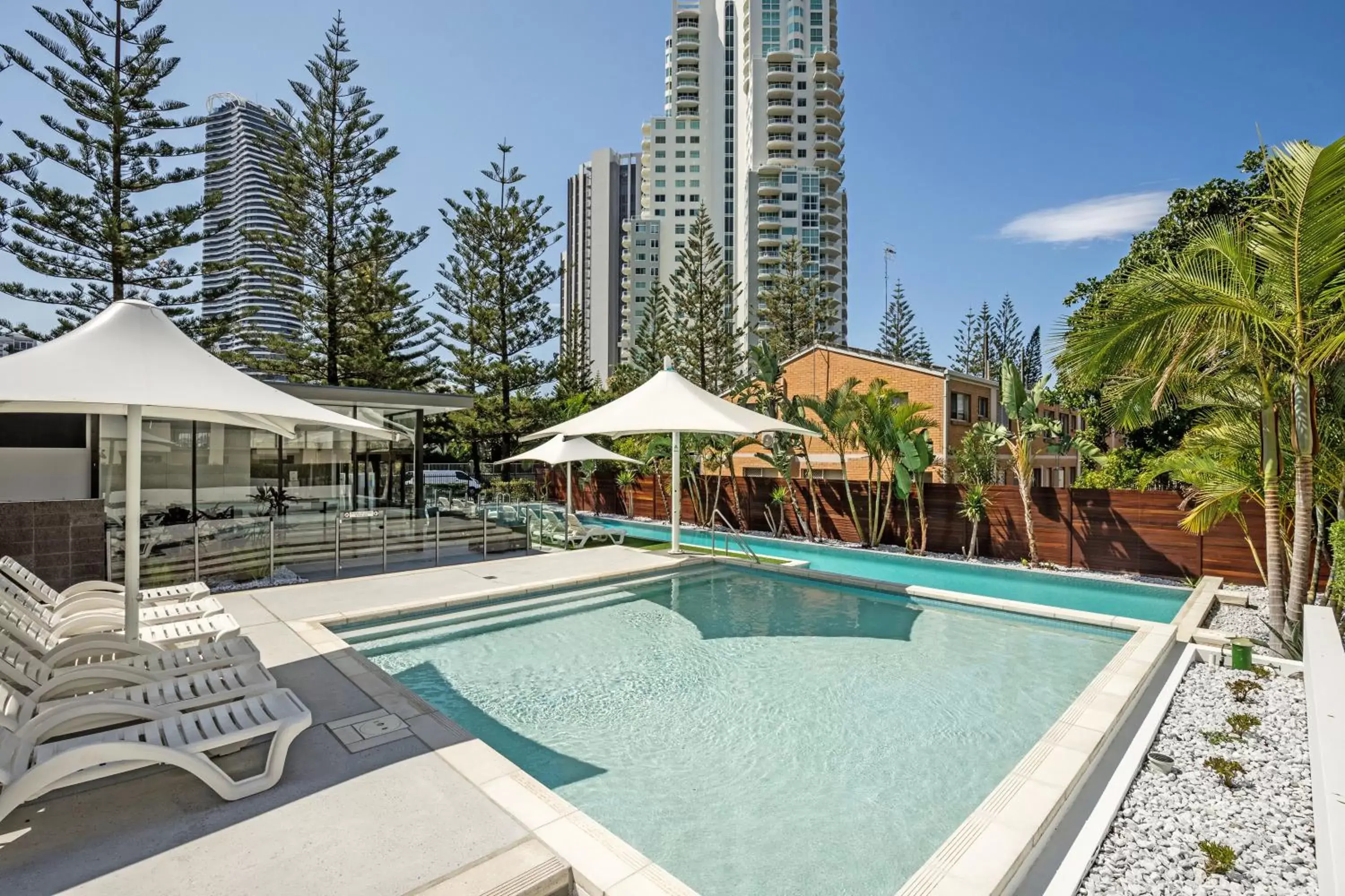 Swimming pool in Ultra Broadbeach Swimming pool in Ultra Broadbeach