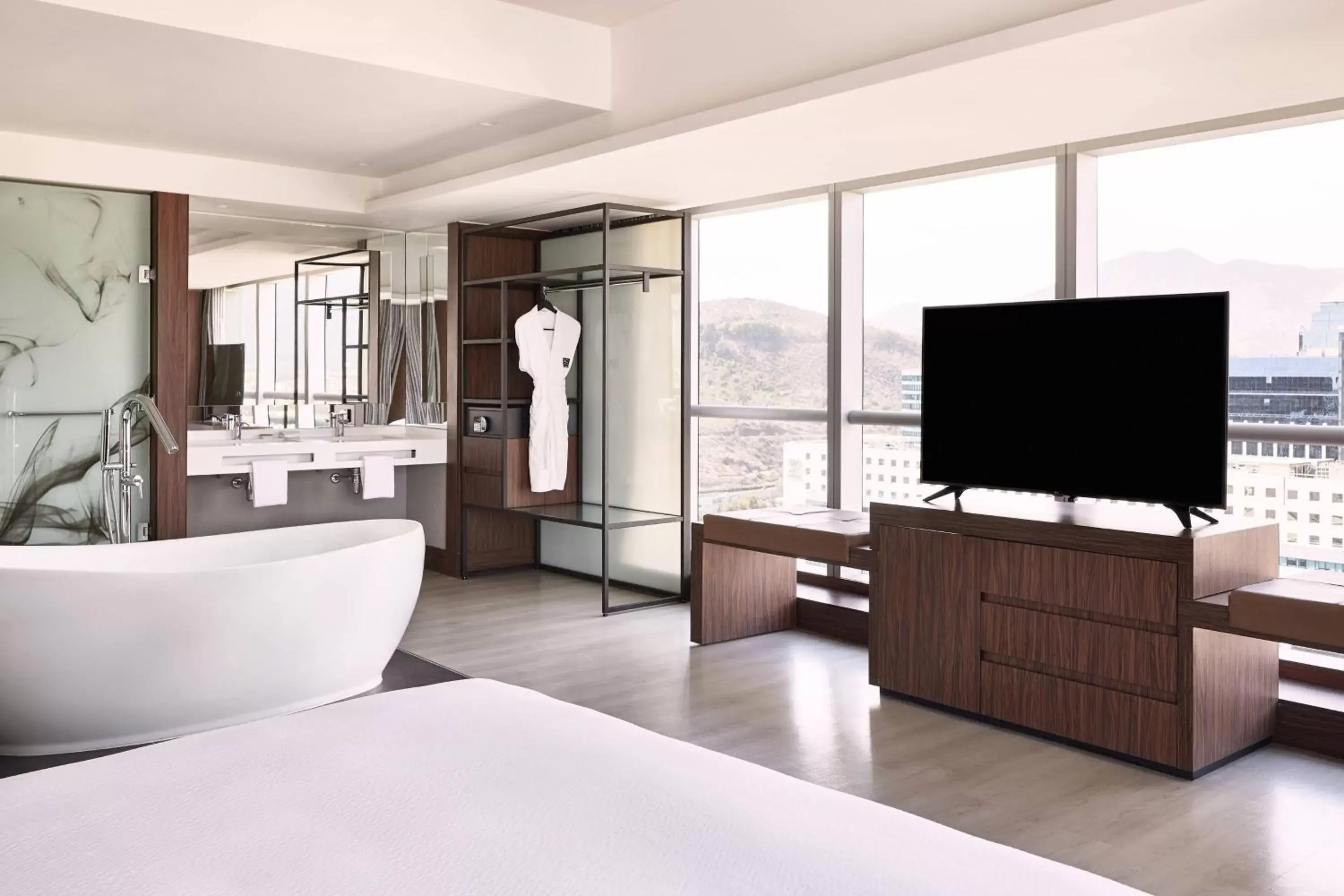 Bedroom, TV/Entertainment Center in AC Hotel by Marriott Santiago Costanera Center