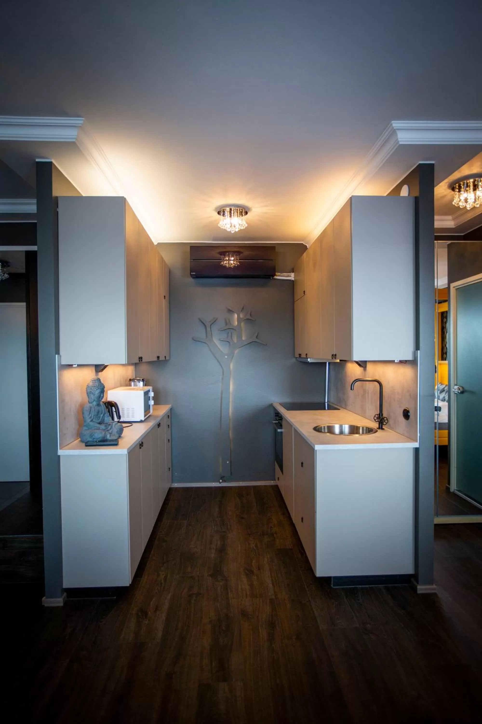 Kitchen or kitchenette in Hotelli Olof