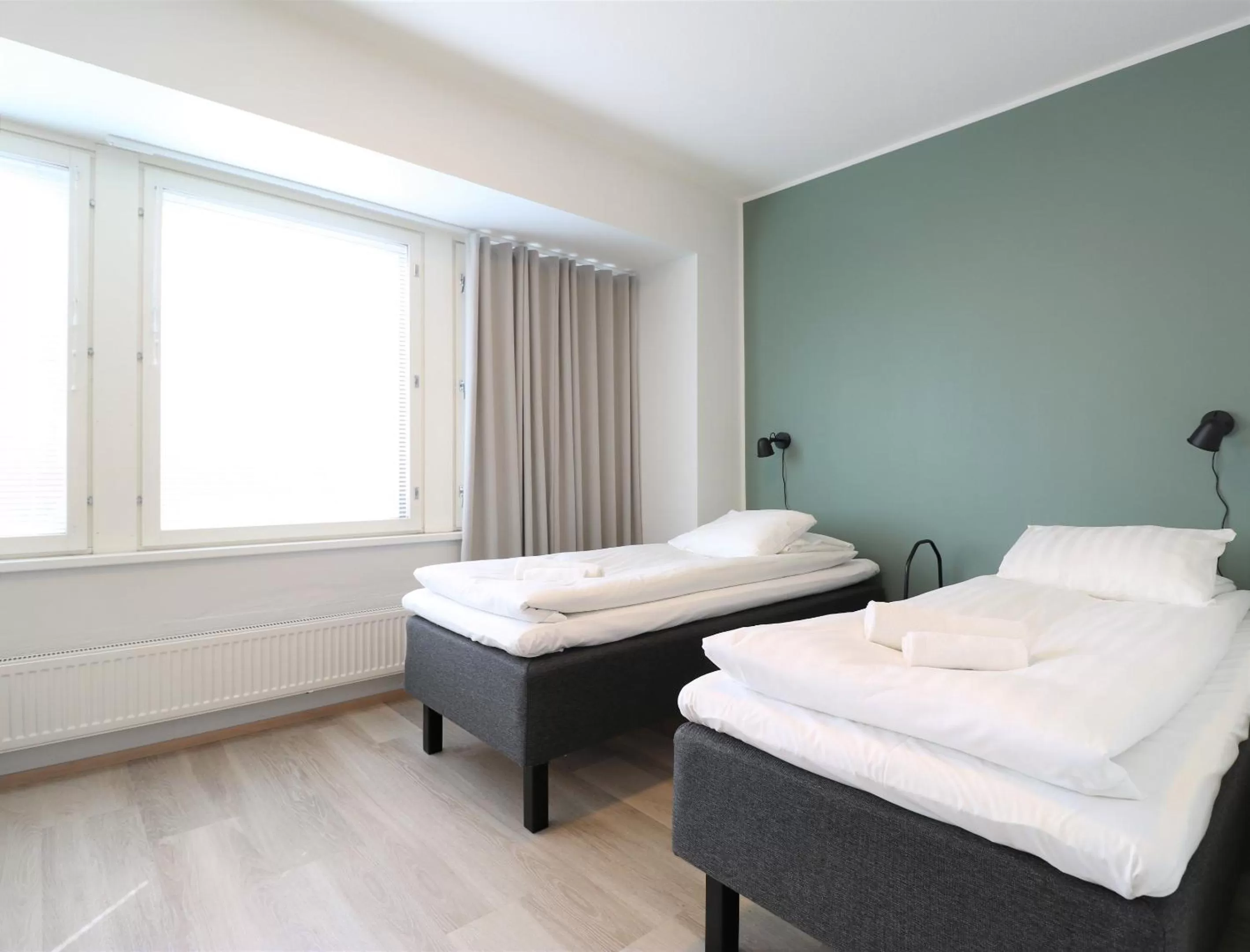 Photo of the whole room, Bed in Forenom Aparthotel Helsinki Herttoniemi