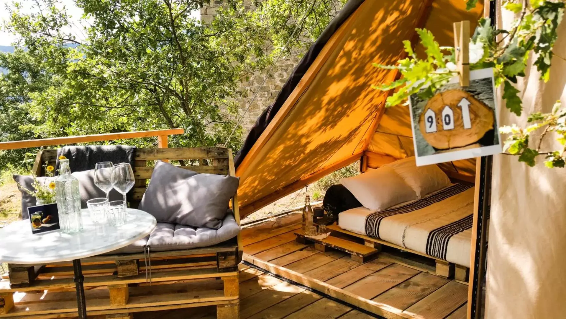 Seating area in novanta nature retreat