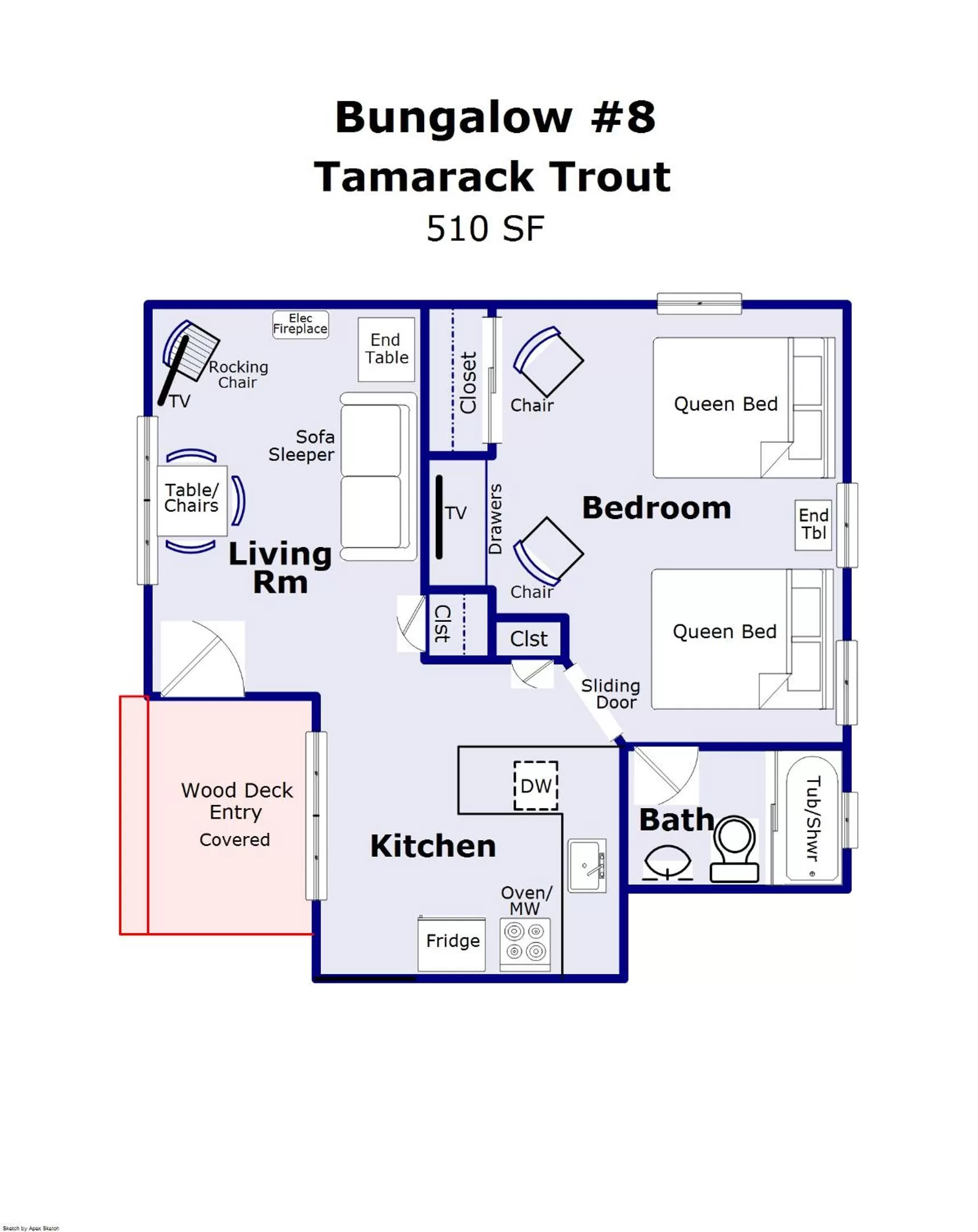 Floor plan in Brundage Bungalows