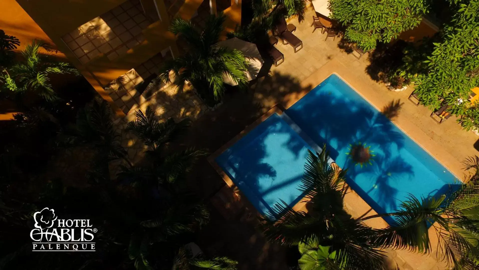 Bird's eye view, Pool View in Hotel Chablis Palenque