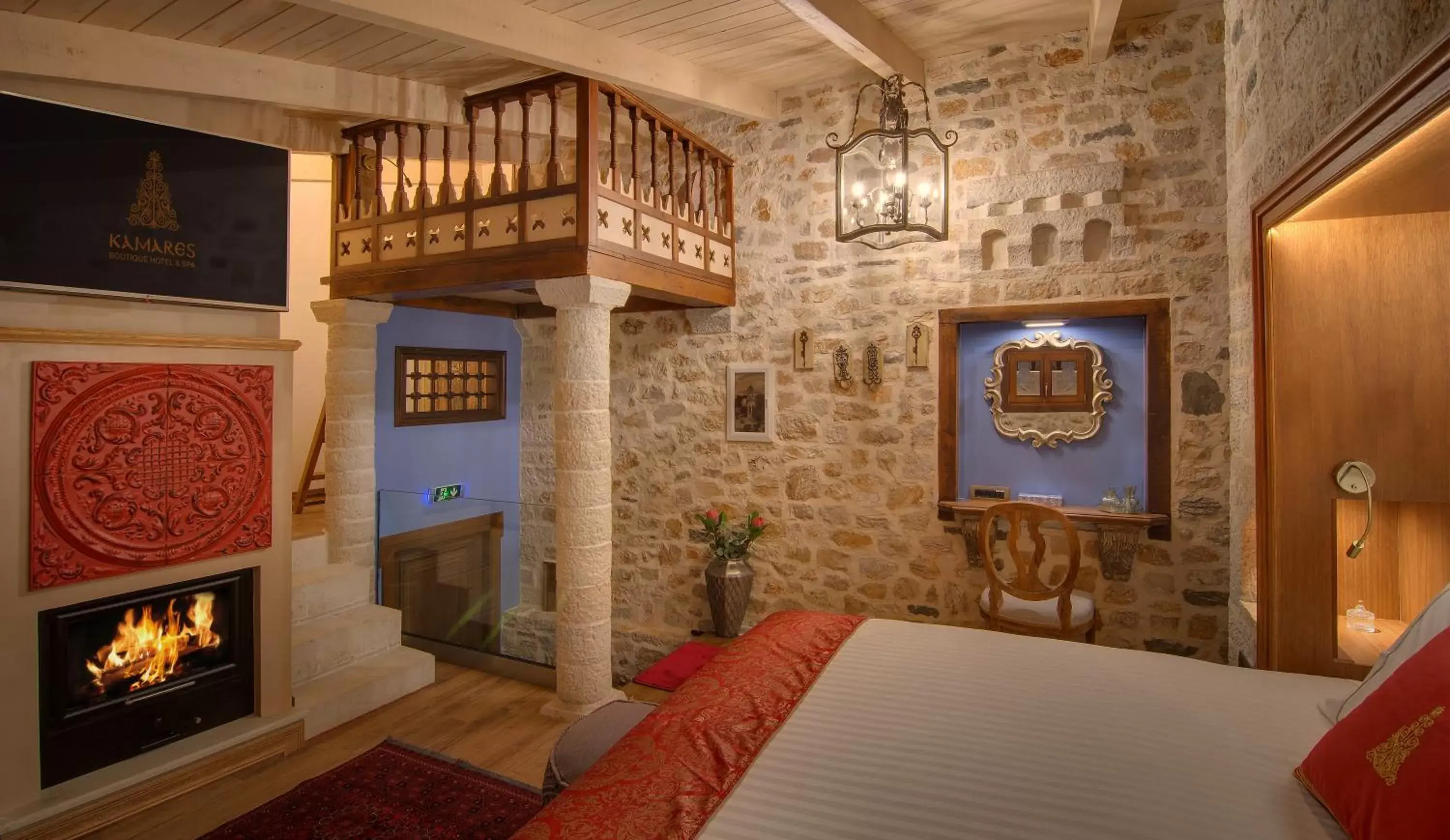 Bed in KAMARES Historic Boutique Hotel & Spa