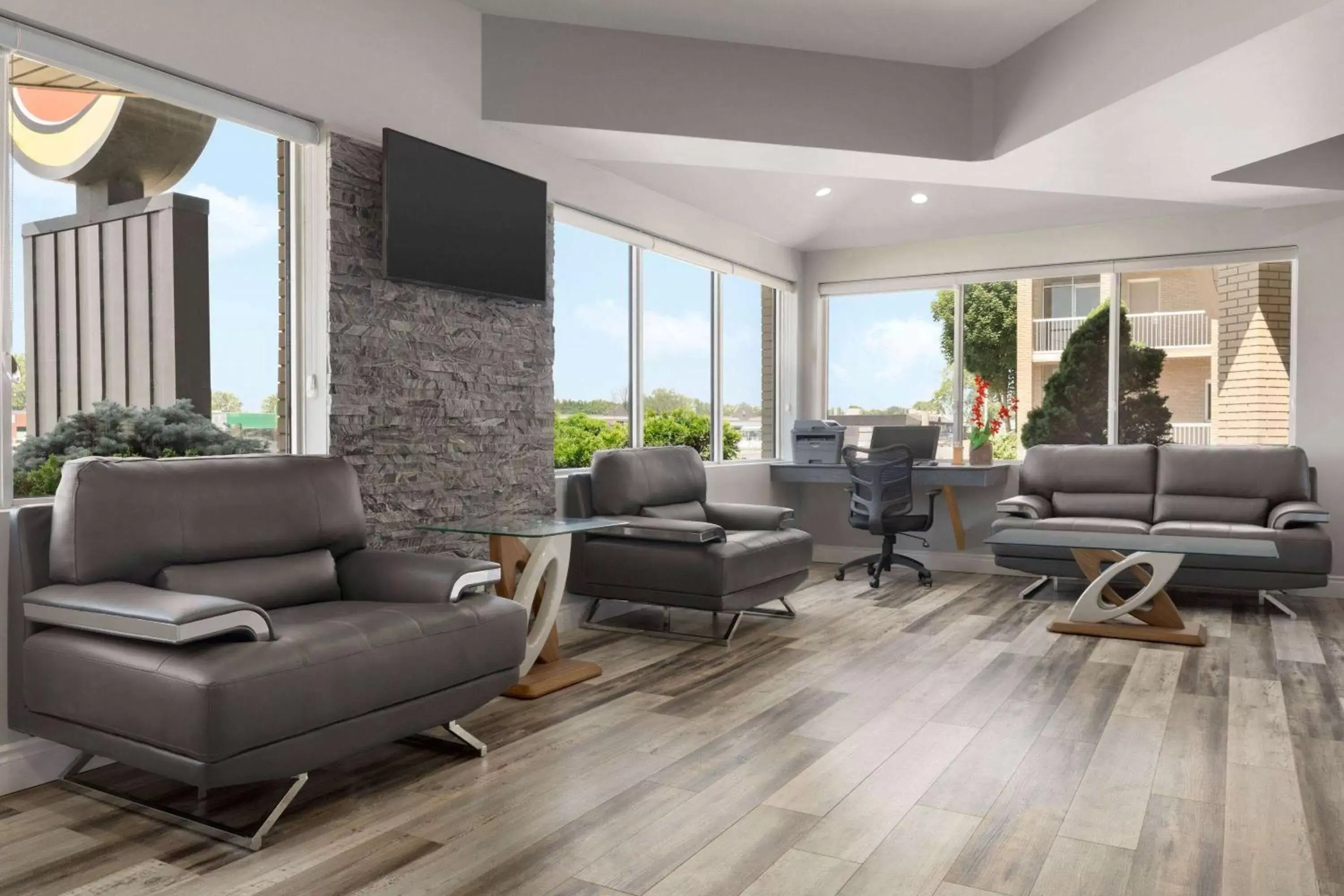 Lobby or reception in Super 8 by Wyndham Windsor/Dougall Lobby or reception in Super 8 by Wyndham Windsor/Dougall