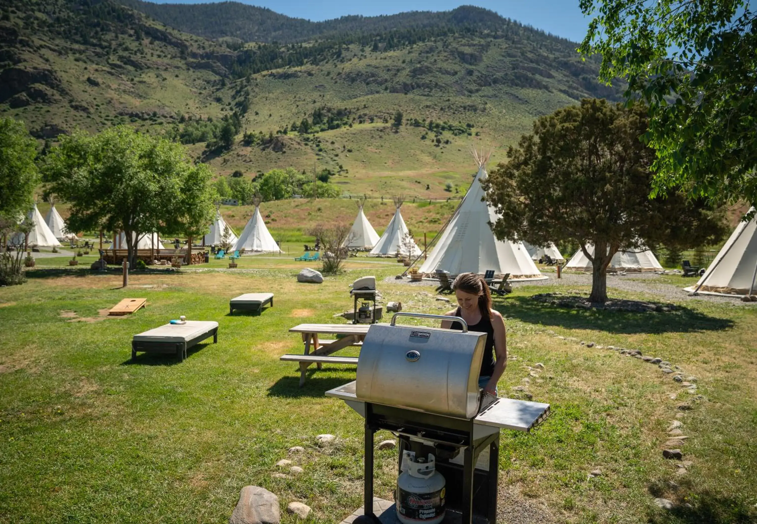 People in Dreamcatcher Tipi Hotel