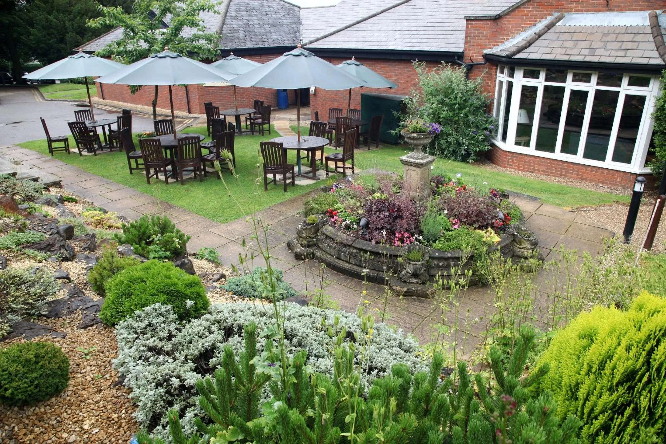 Patio in Hogs Back Hotel & Spa Nr Farnham