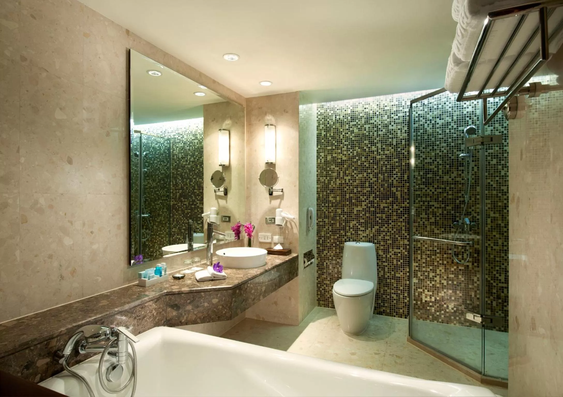 Shower in Novotel Bangkok Suvarnabhumi Airport