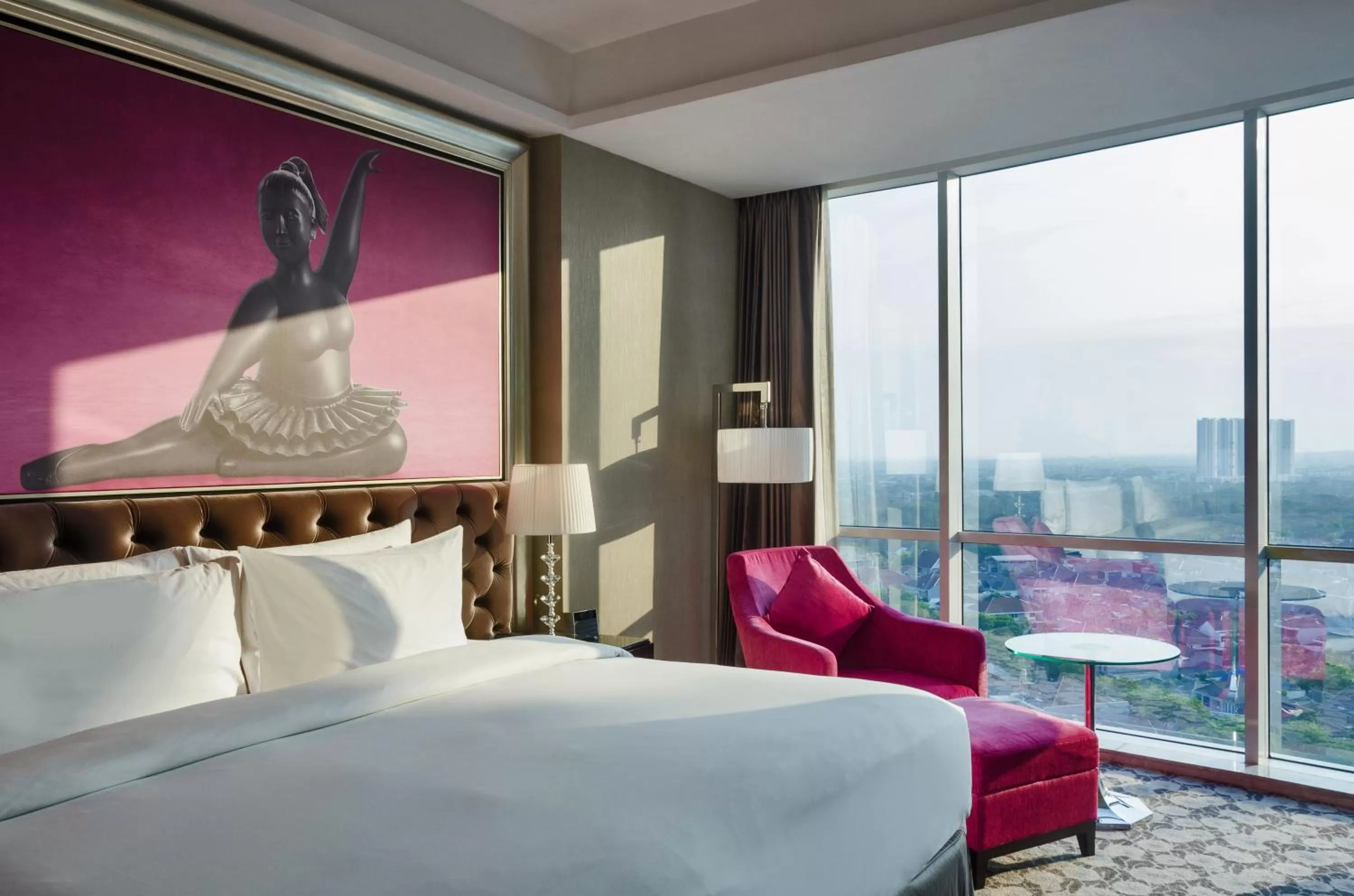View (from property/room), Bed in Hotel Ciputra World Surabaya managed by Swiss-Belhotel International