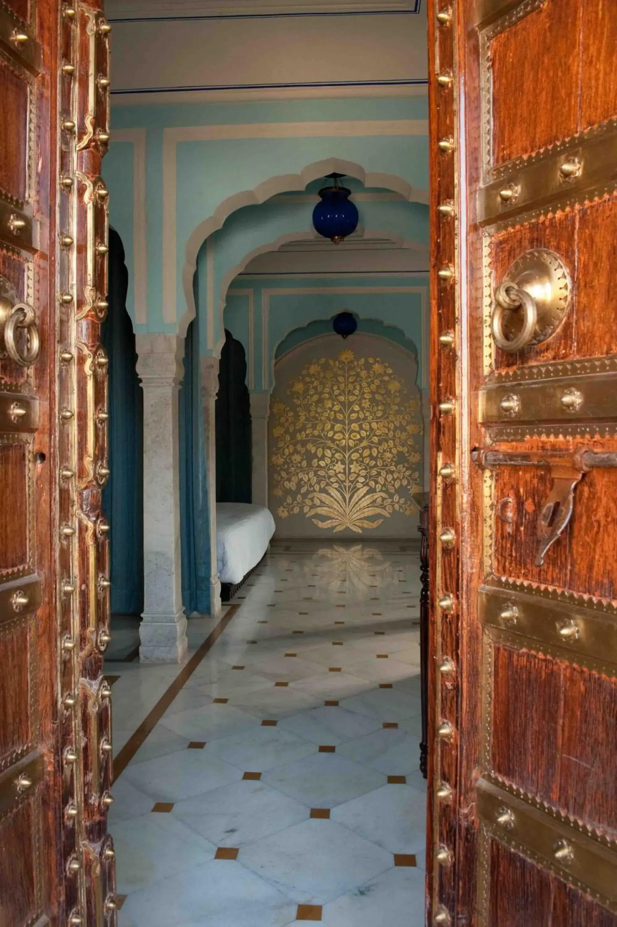 Decorative detail, Bed in Royal Heritage Haveli