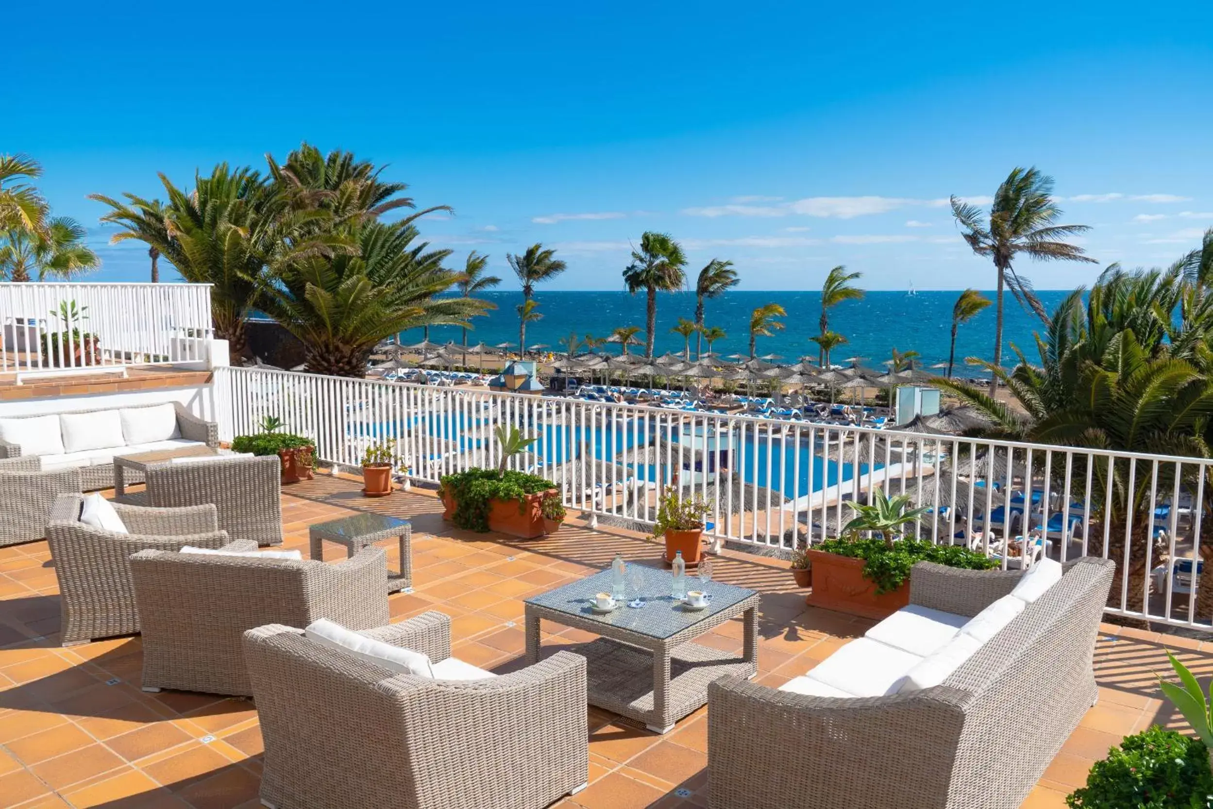 Balcony/Terrace, Pool View in VIK Hotel San Antonio