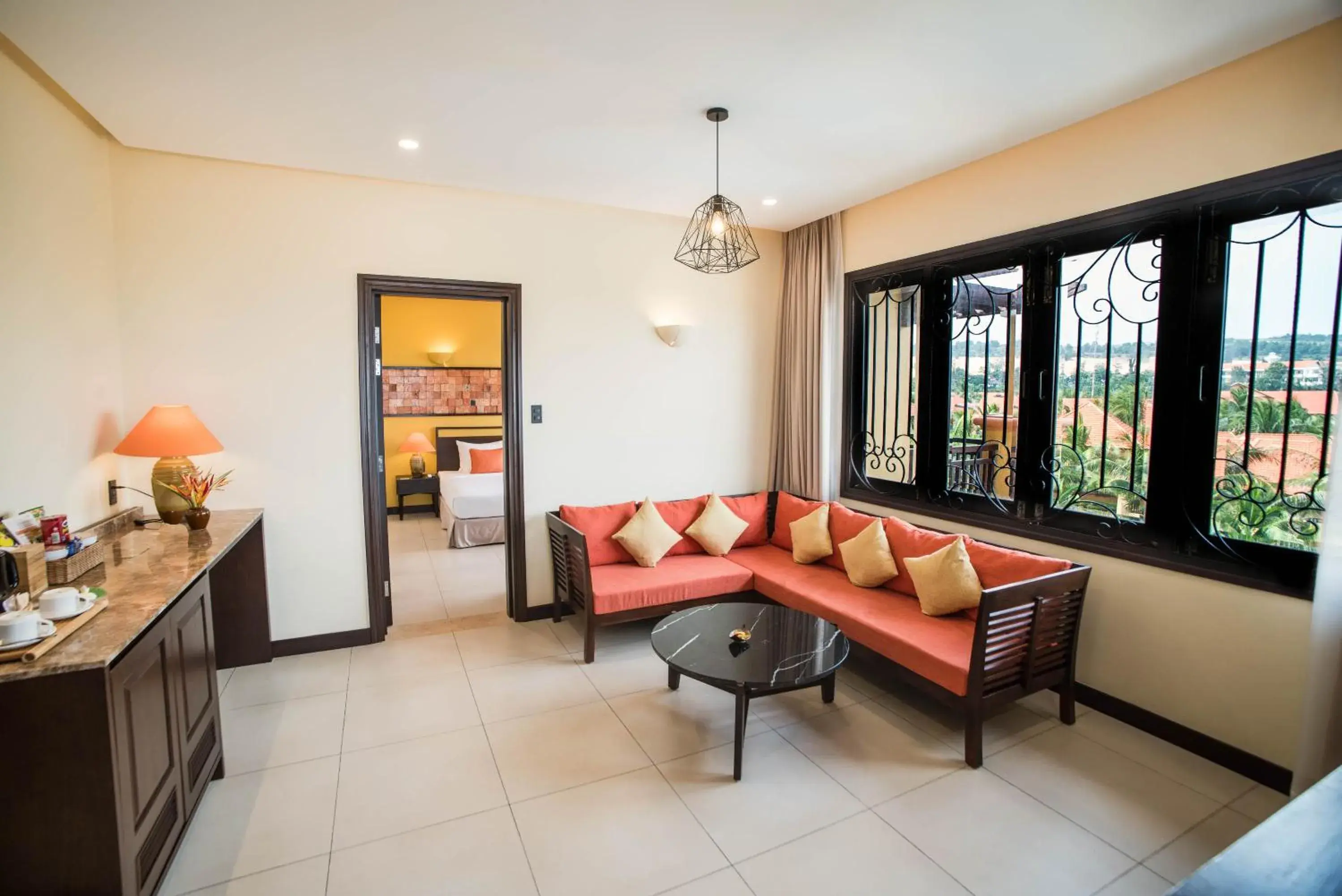 Living room in Pandanus Resort