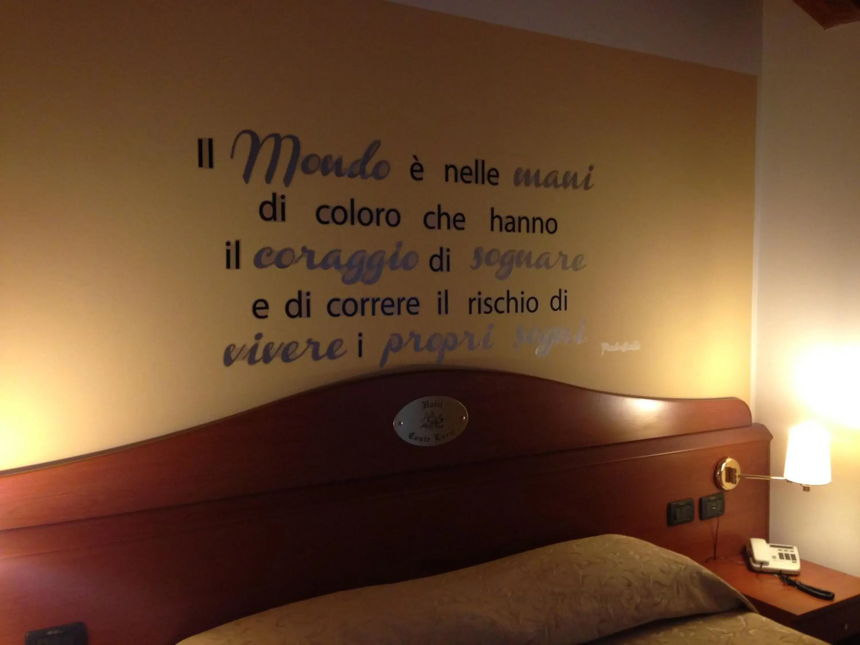Decorative detail, Bed in Hotel Conte Luna