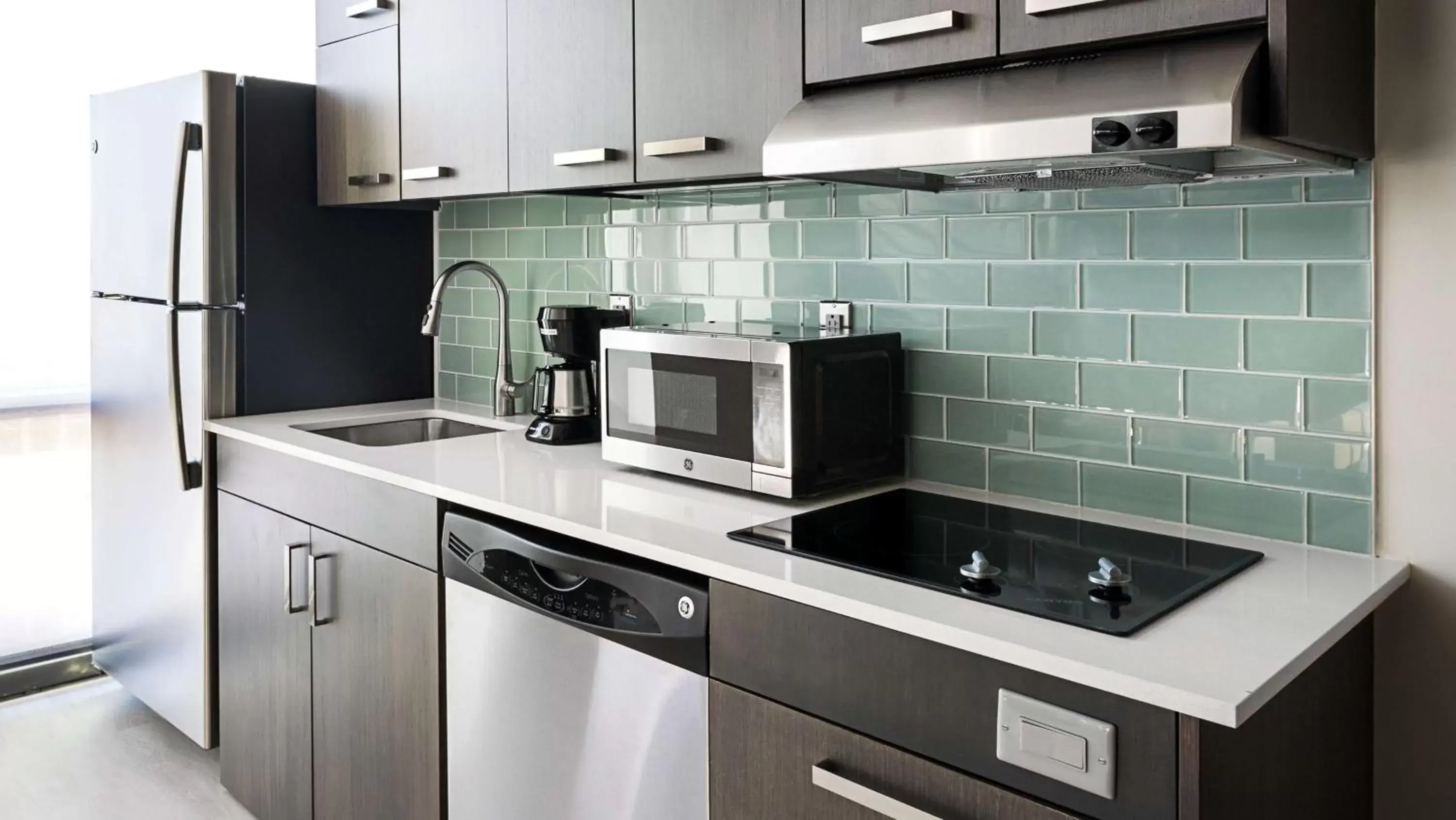 Bedroom, Kitchen/Kitchenette in Hyatt House Jersey City