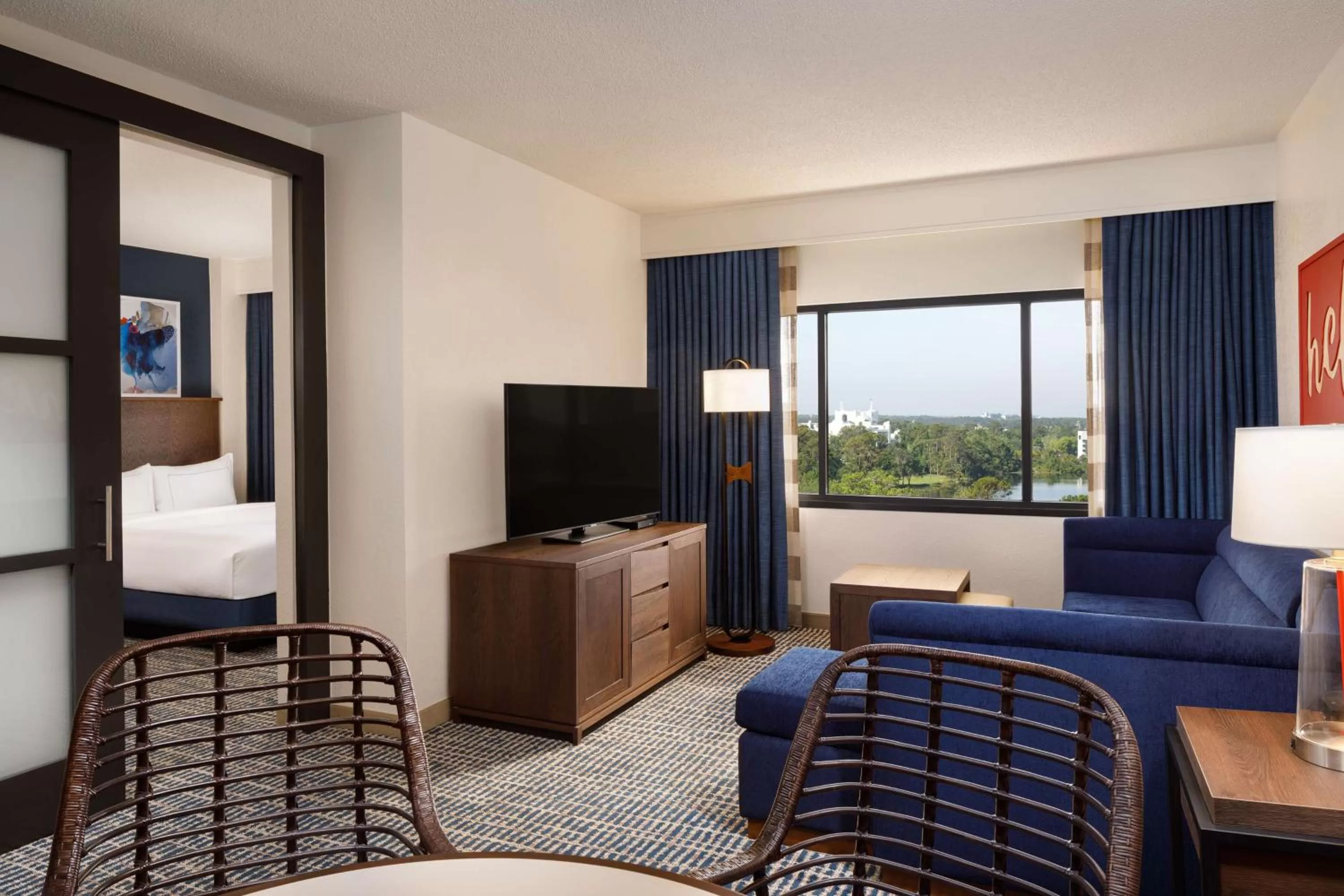 Bedroom, Bed in DoubleTree Suites by Hilton Orlando at Disney Springs