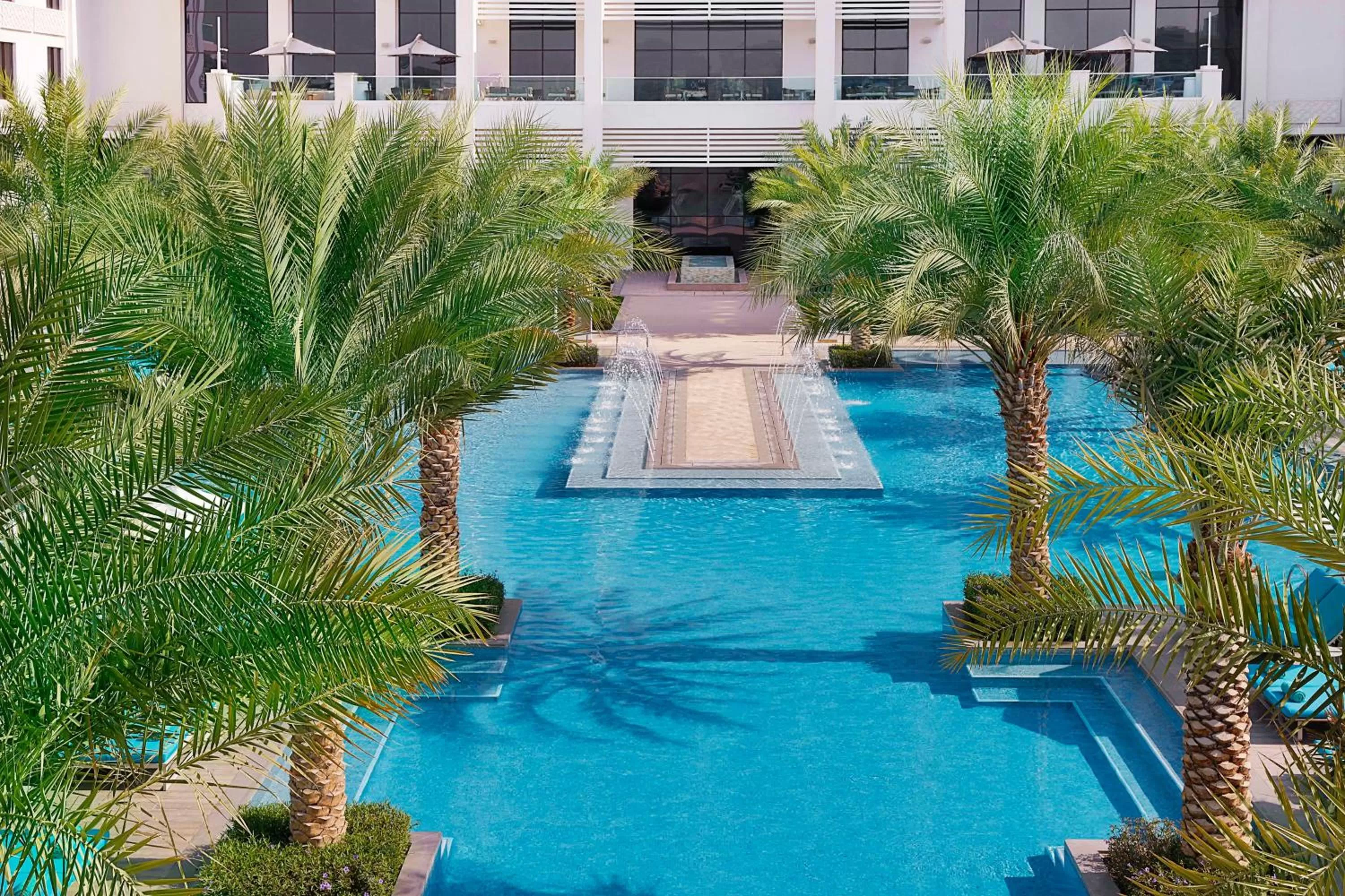 Pool view in Hilton Abu Dhabi Yas Island