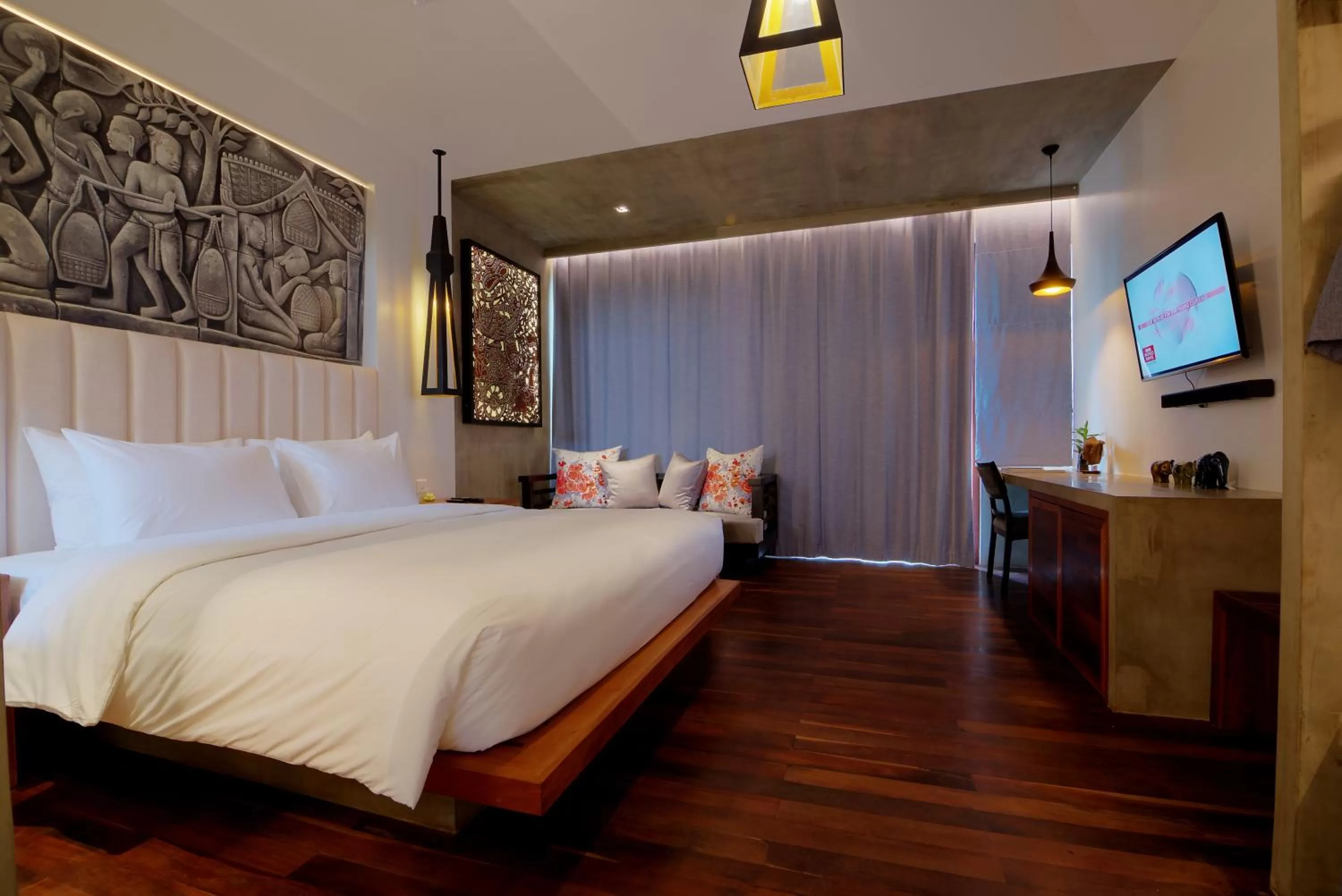 Photo of the whole room, Bed in Apsara Residence Hotel