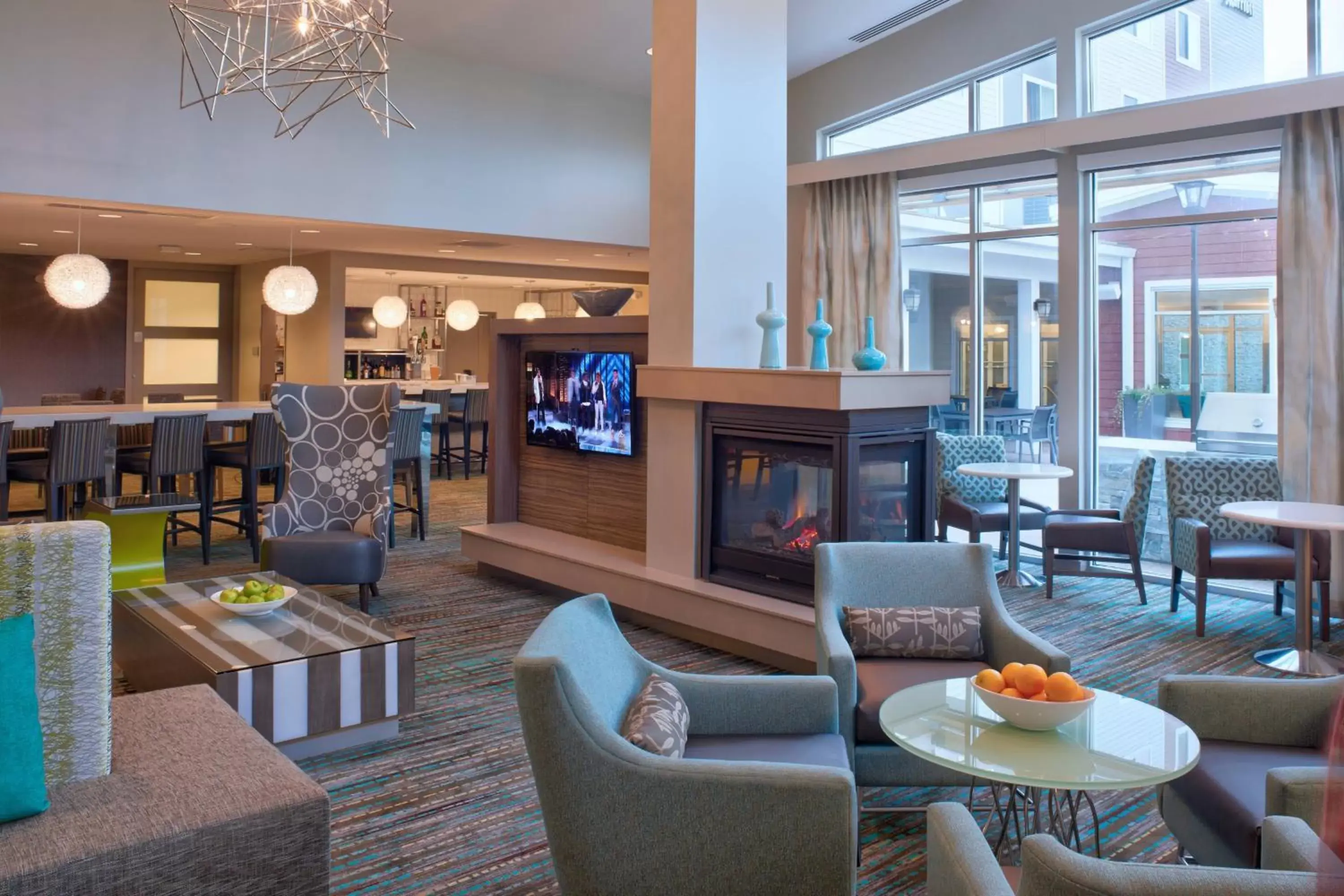 Lobby or reception, Lounge/Bar in Residence Inn by Marriott Chicago Bolingbrook