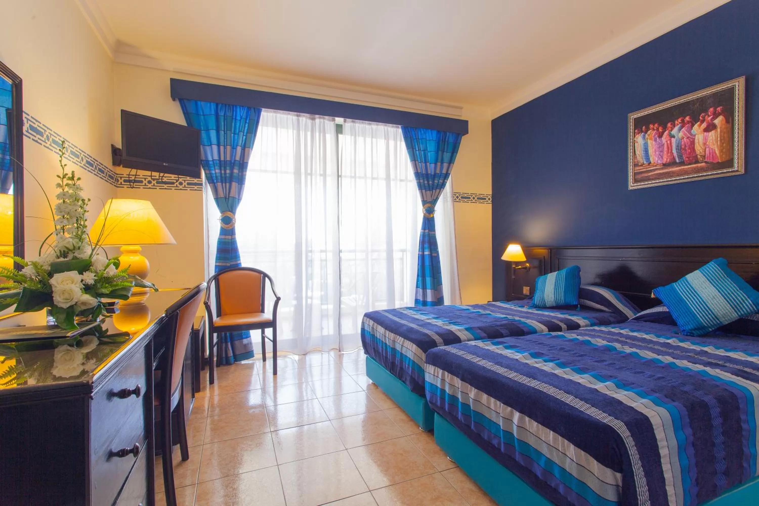 Decorative detail, Bed in Hotel Argana Agadir