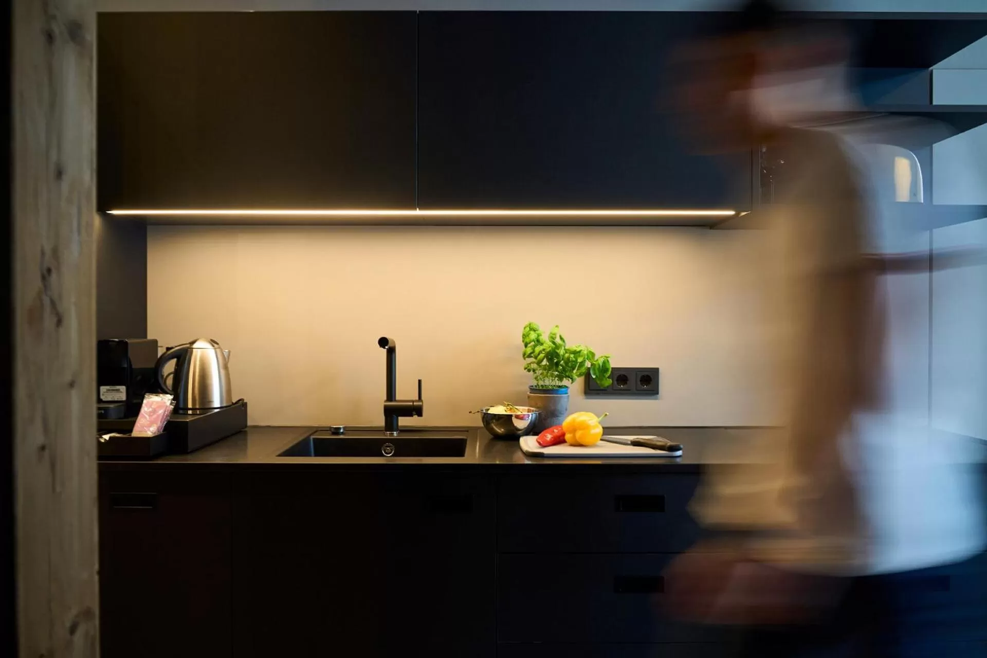 Kitchen or kitchenette in Aparthotel Chalina