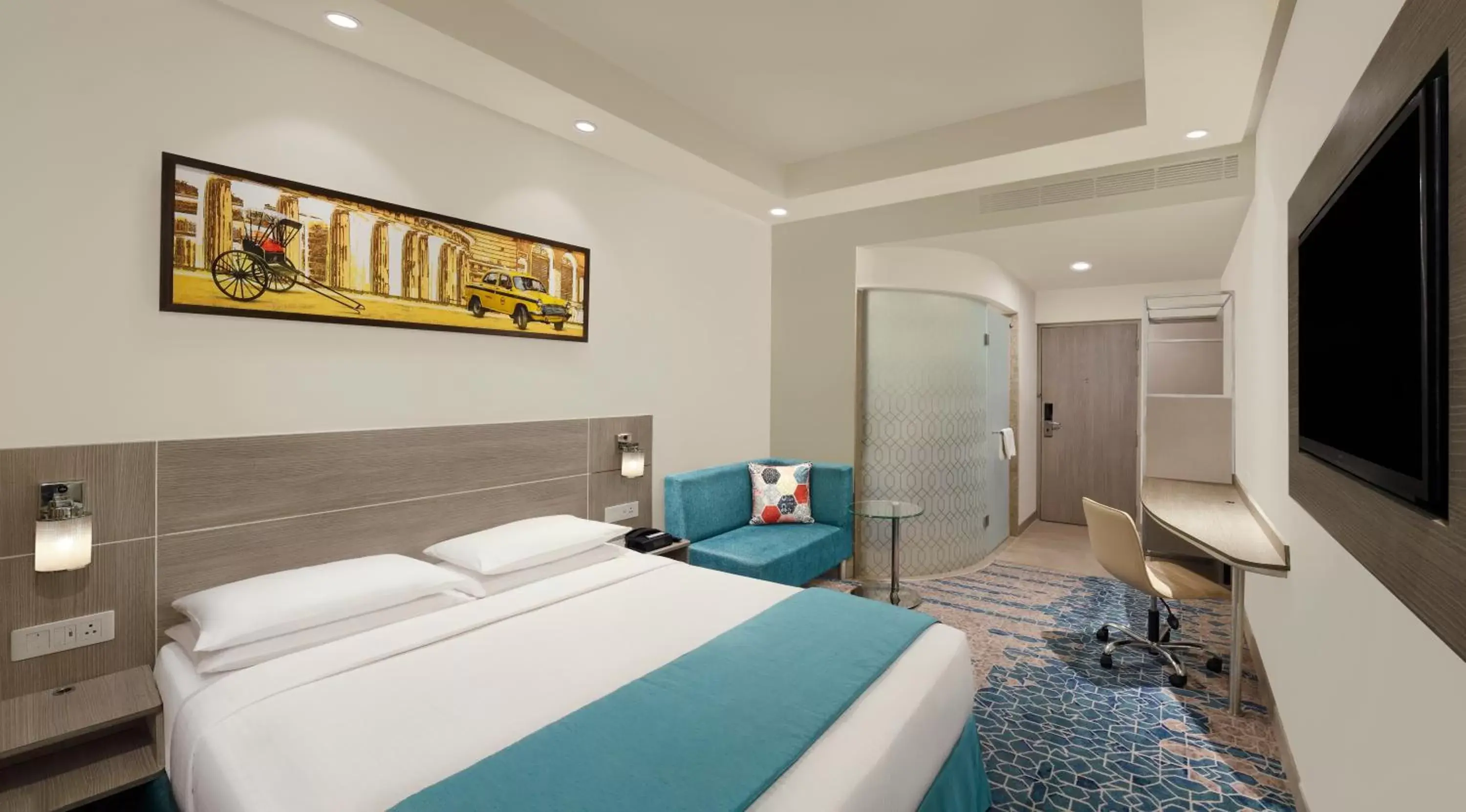 Bedroom in Holiday Inn Express Kolkata Airport, an IHG Hotel