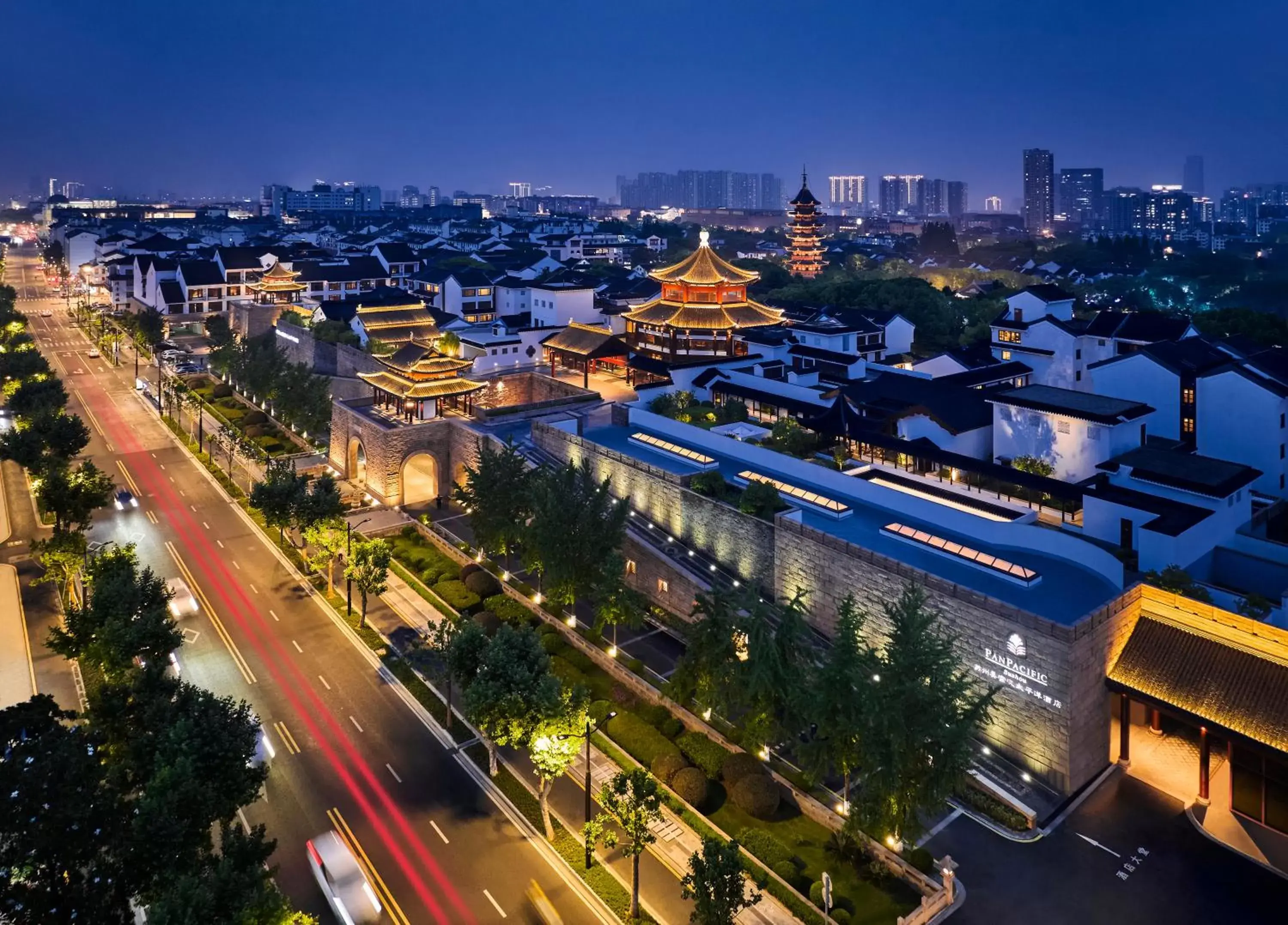 Property building, Bird's-eye View in Pan Pacific Suzhou