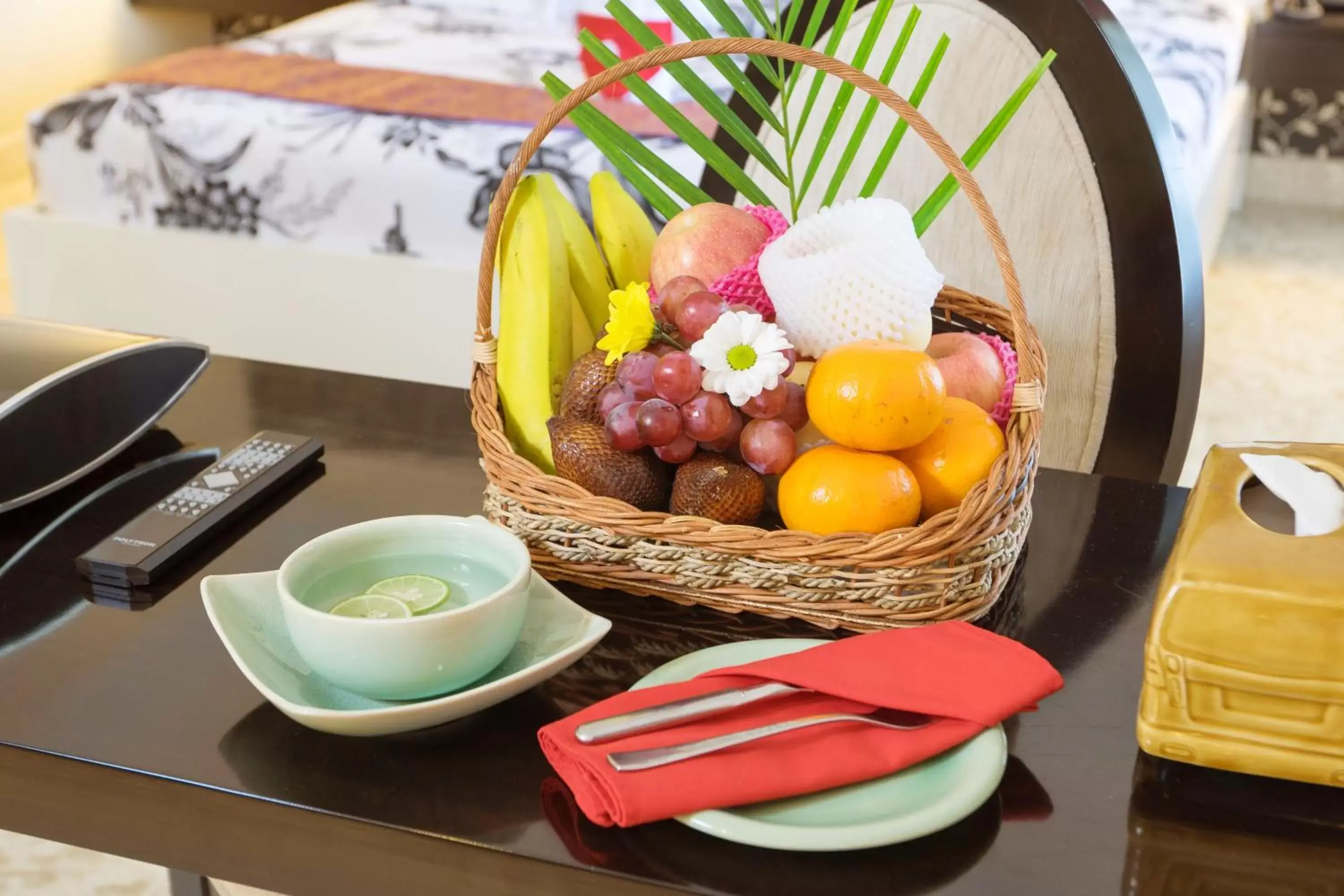 Bedroom, Food in Royal Orchids Garden Hotel & Condominium