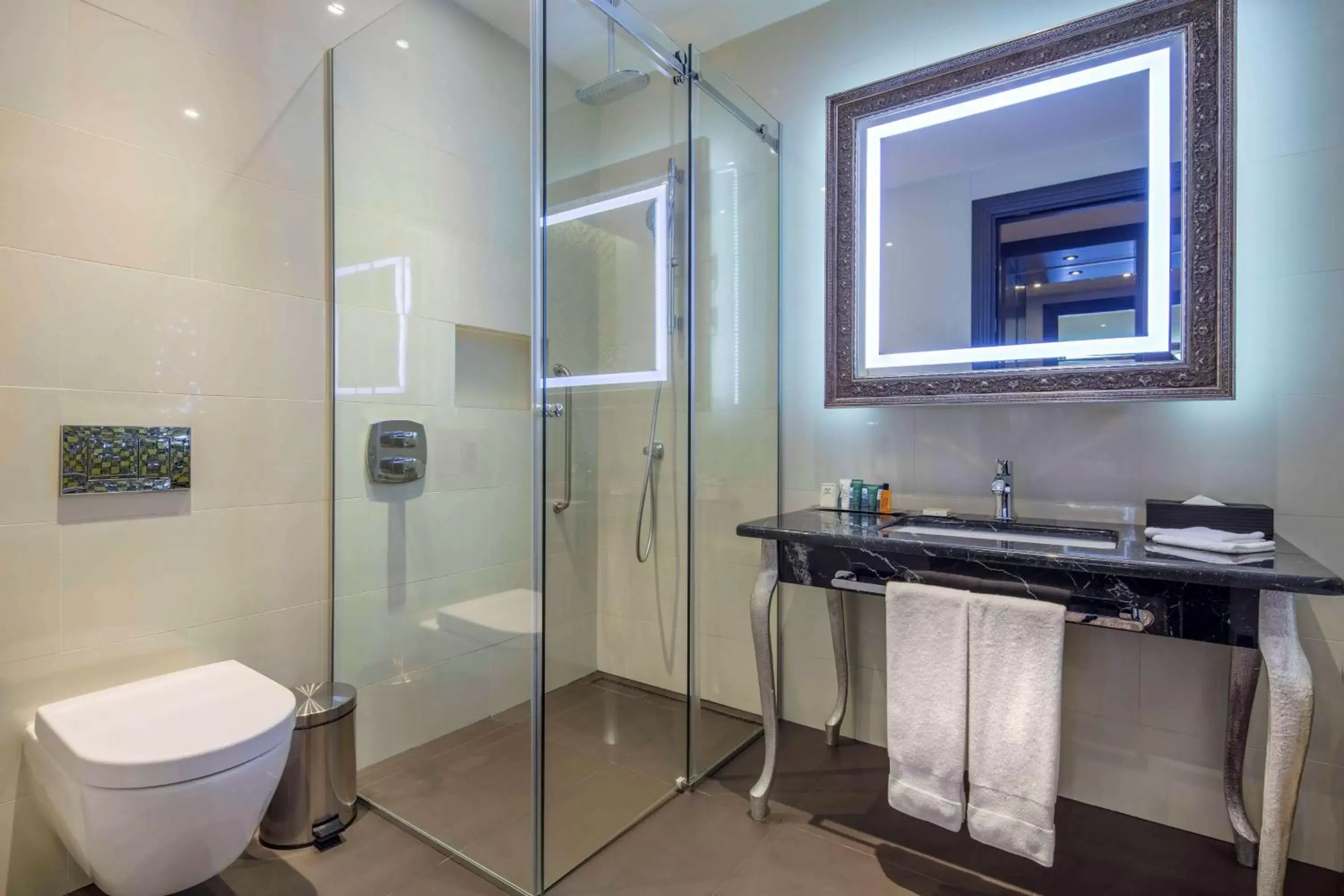Bed, Bathroom in Hilton Podgorica Crna Gora