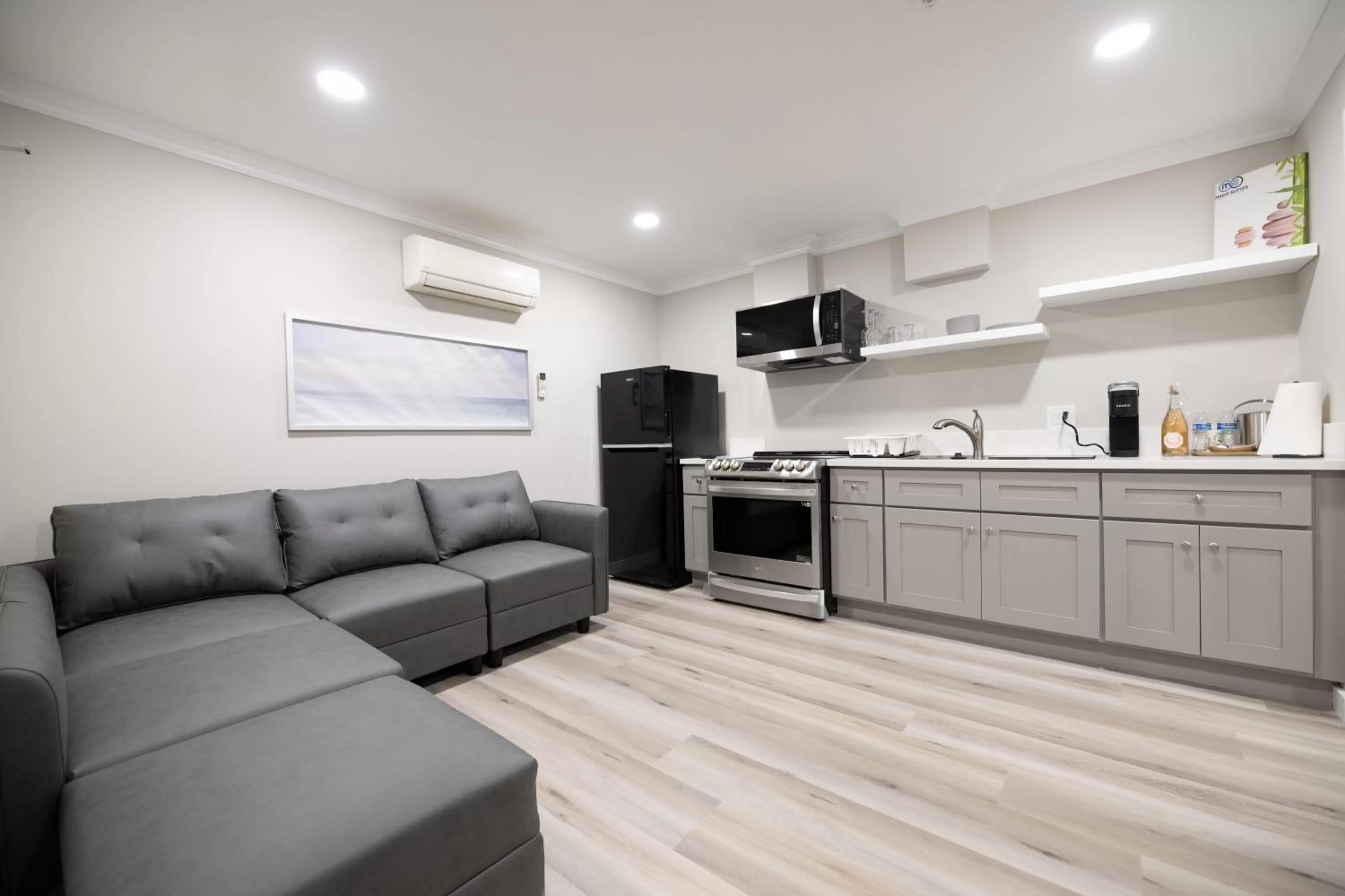 Seating area in Omeo Suites