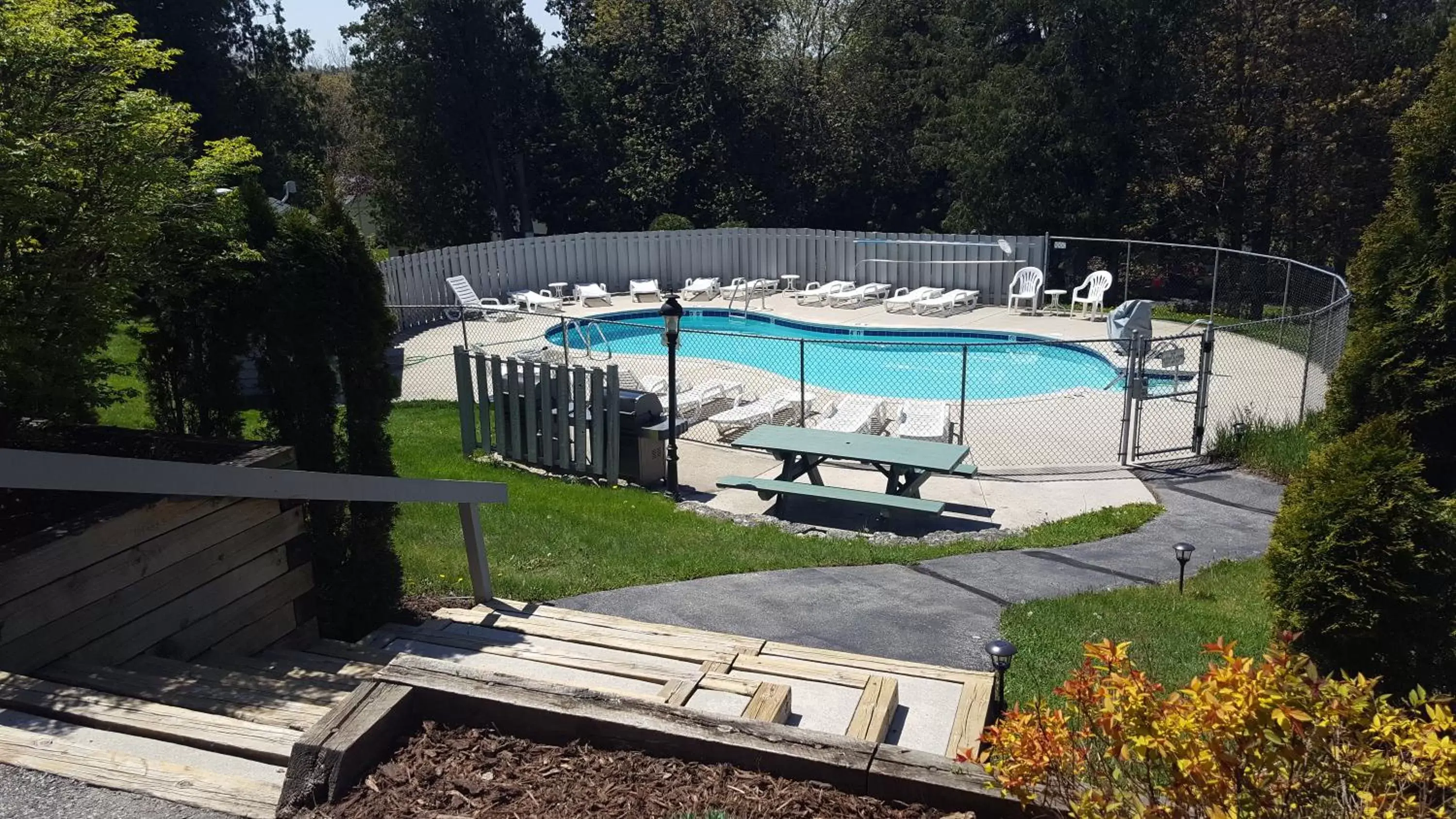 Pool View in Evergreen Hill Condominiums