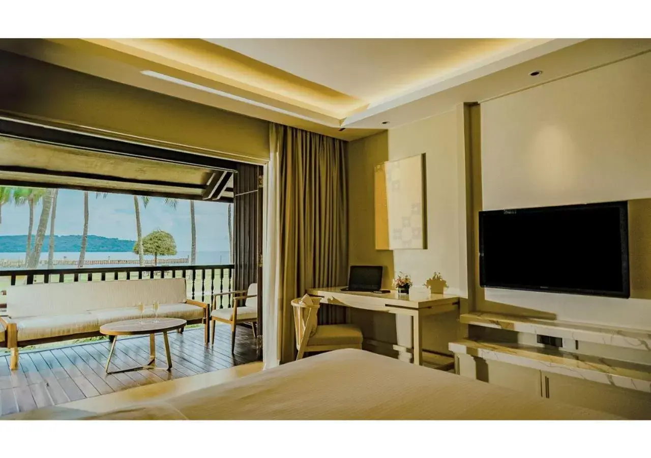 Balcony/Terrace, TV/Entertainment Center in Pelangi Beach Resort & Spa, Langkawi