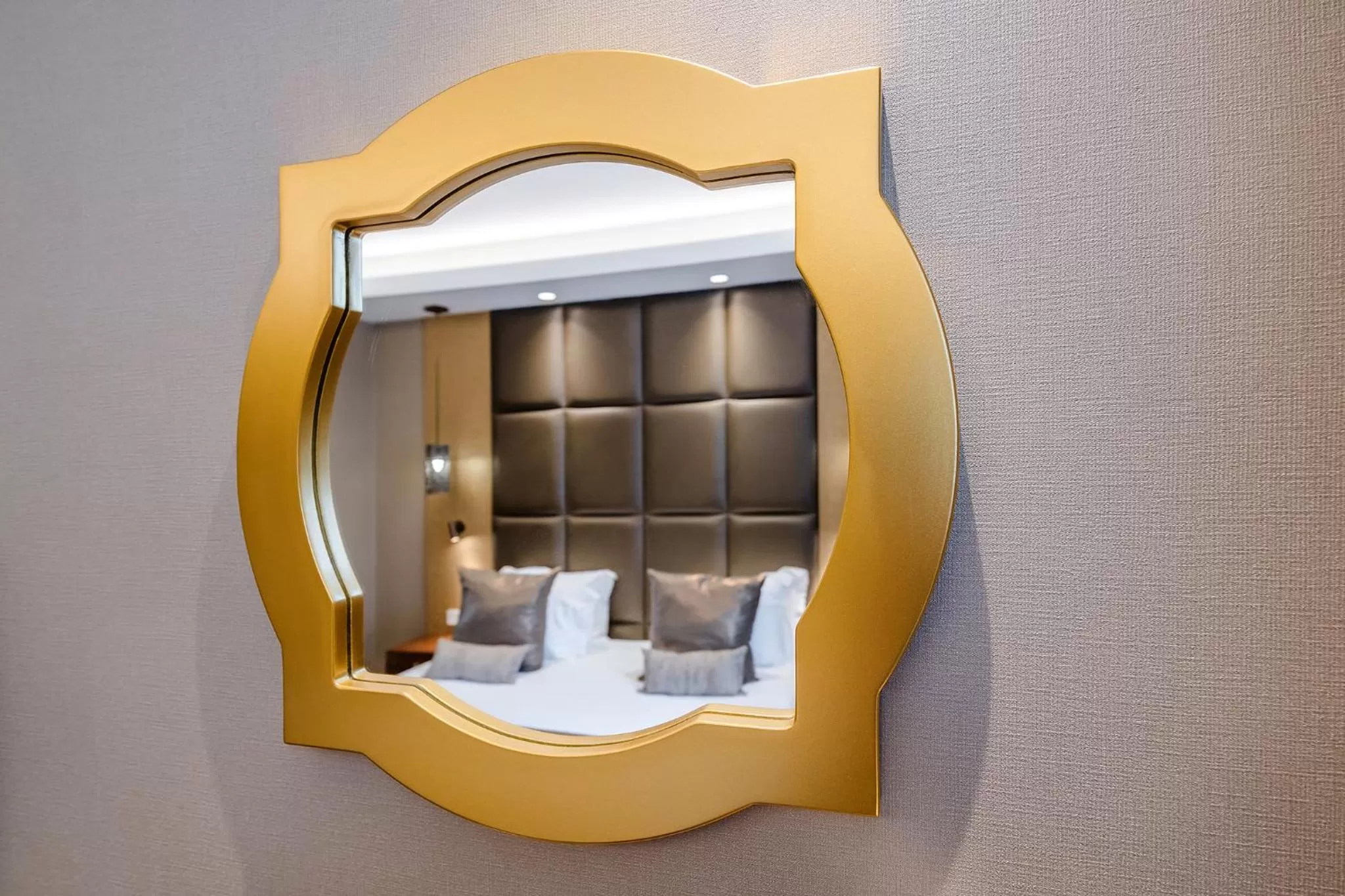 Decorative detail, Bed in Continental Hotel Budapest