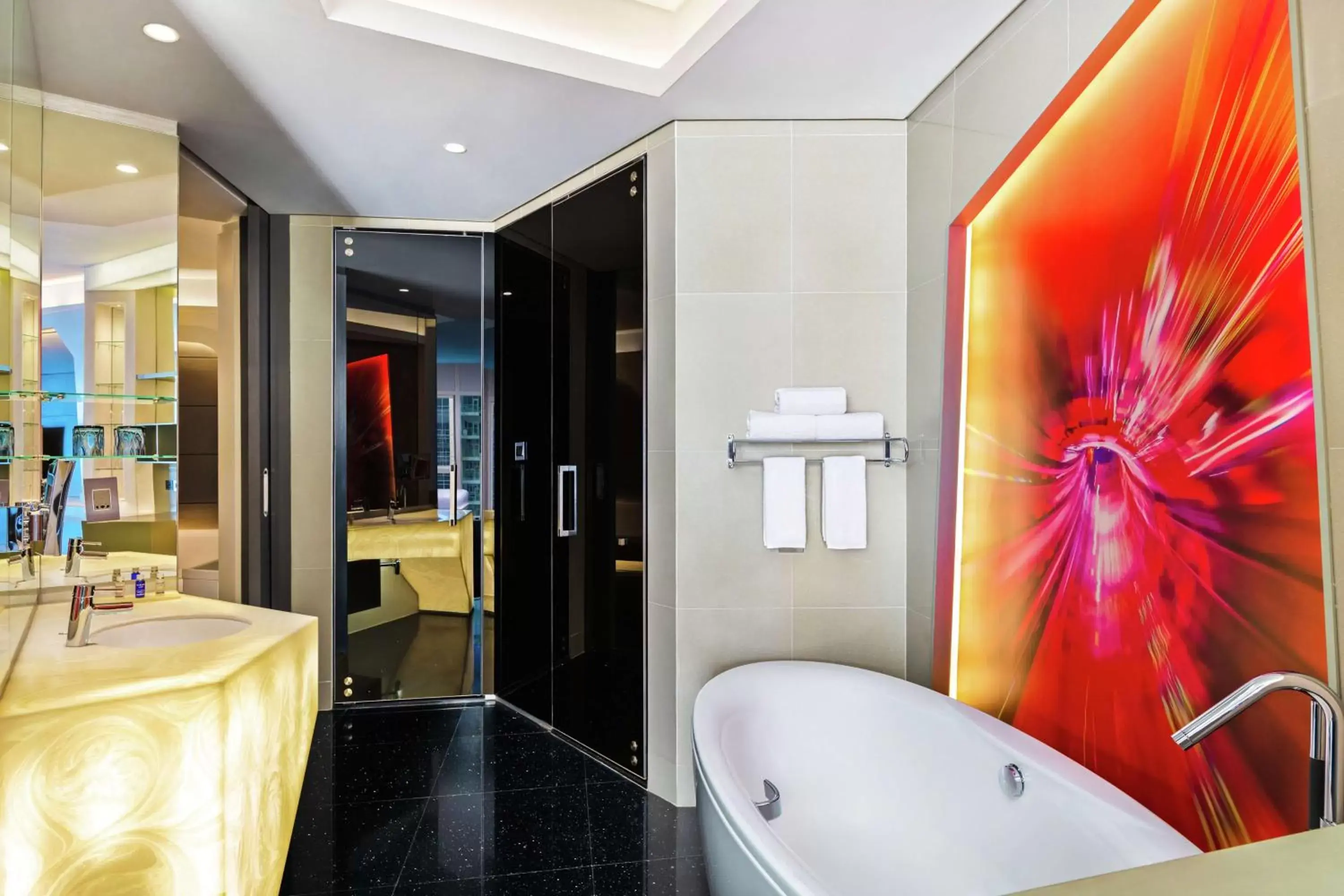 Bathroom in V Hotel Dubai, Curio Collection by Hilton Bathroom in V Hotel Dubai, Curio Collection by Hilton