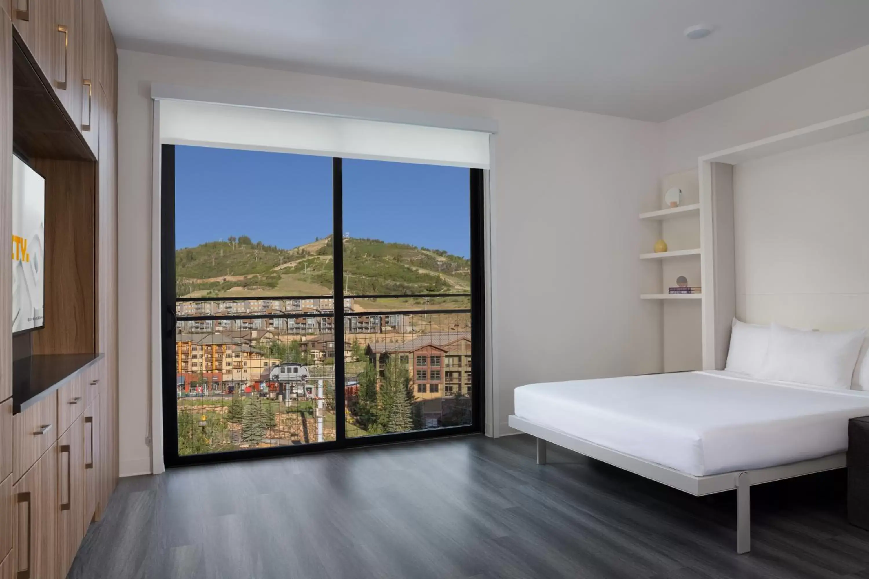 Bed, Mountain View in YOTELPAD Park City