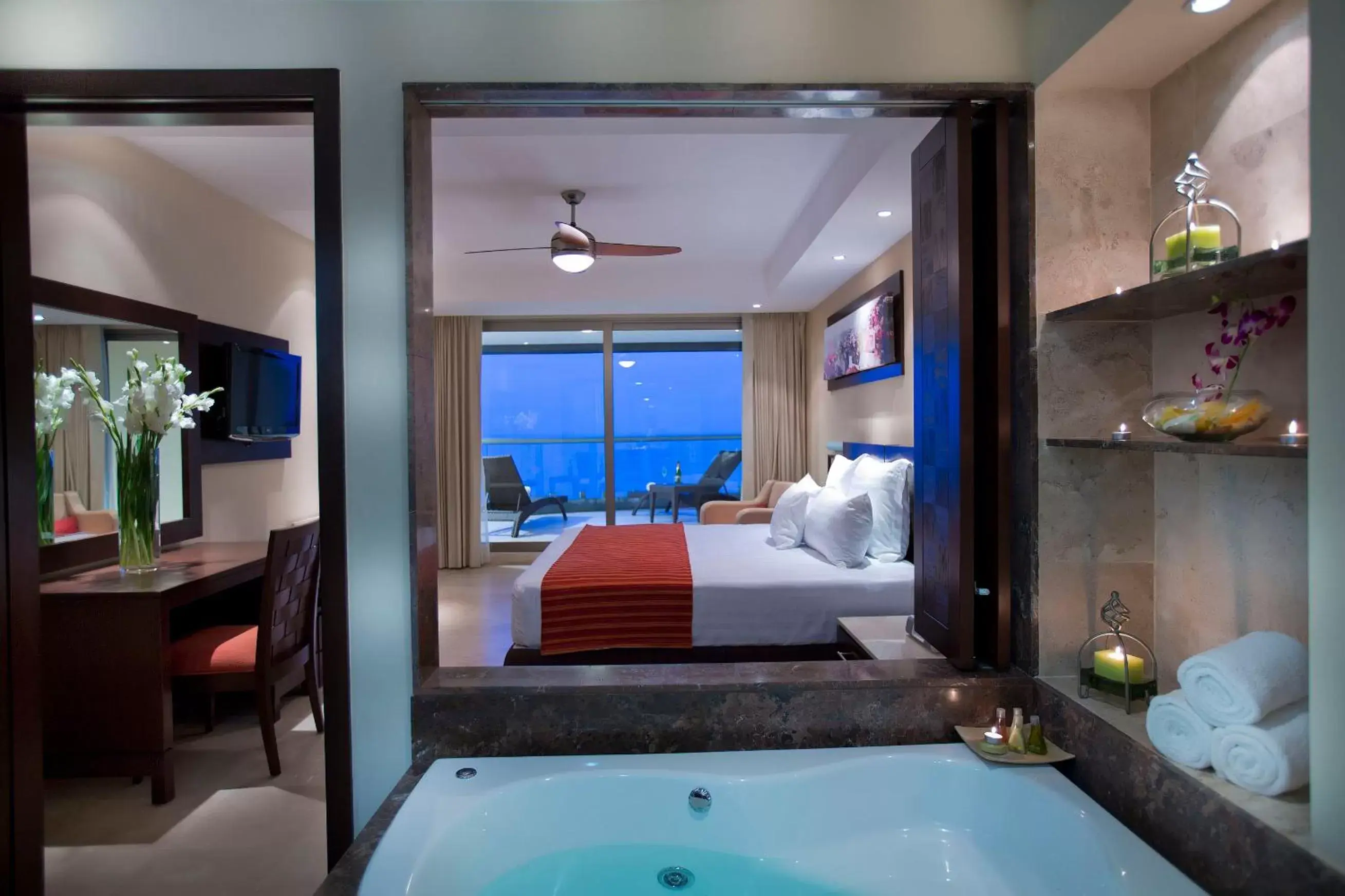 Balcony/Terrace, Bathroom in Sunset Plaza Beach Resort Puerto Vallarta All Inclusive