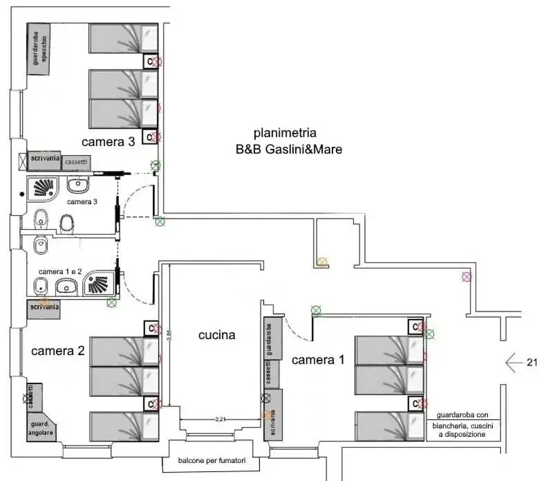 Floor Plan in B&B Gaslini & Mare (anche con uso cucina)