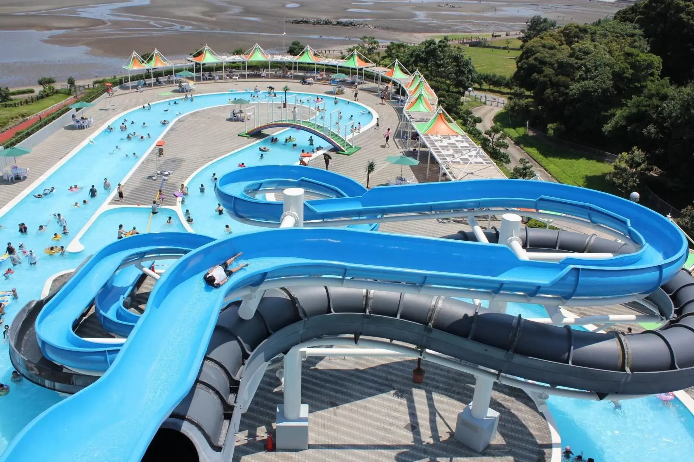 Aqua park, Water Park in Spa and Resort Hotel Solage Oita Hiji Beppuwan