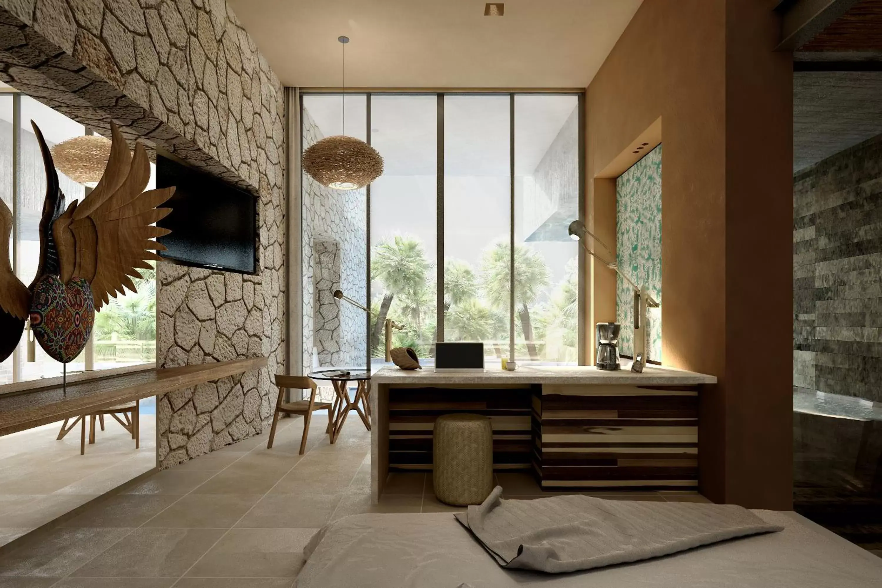 Living room in La Casa de la Playa by Xcaret- All Inclusive Adults Only Living room in La Casa de la Playa by Xcaret- All Inclusive Adults Only