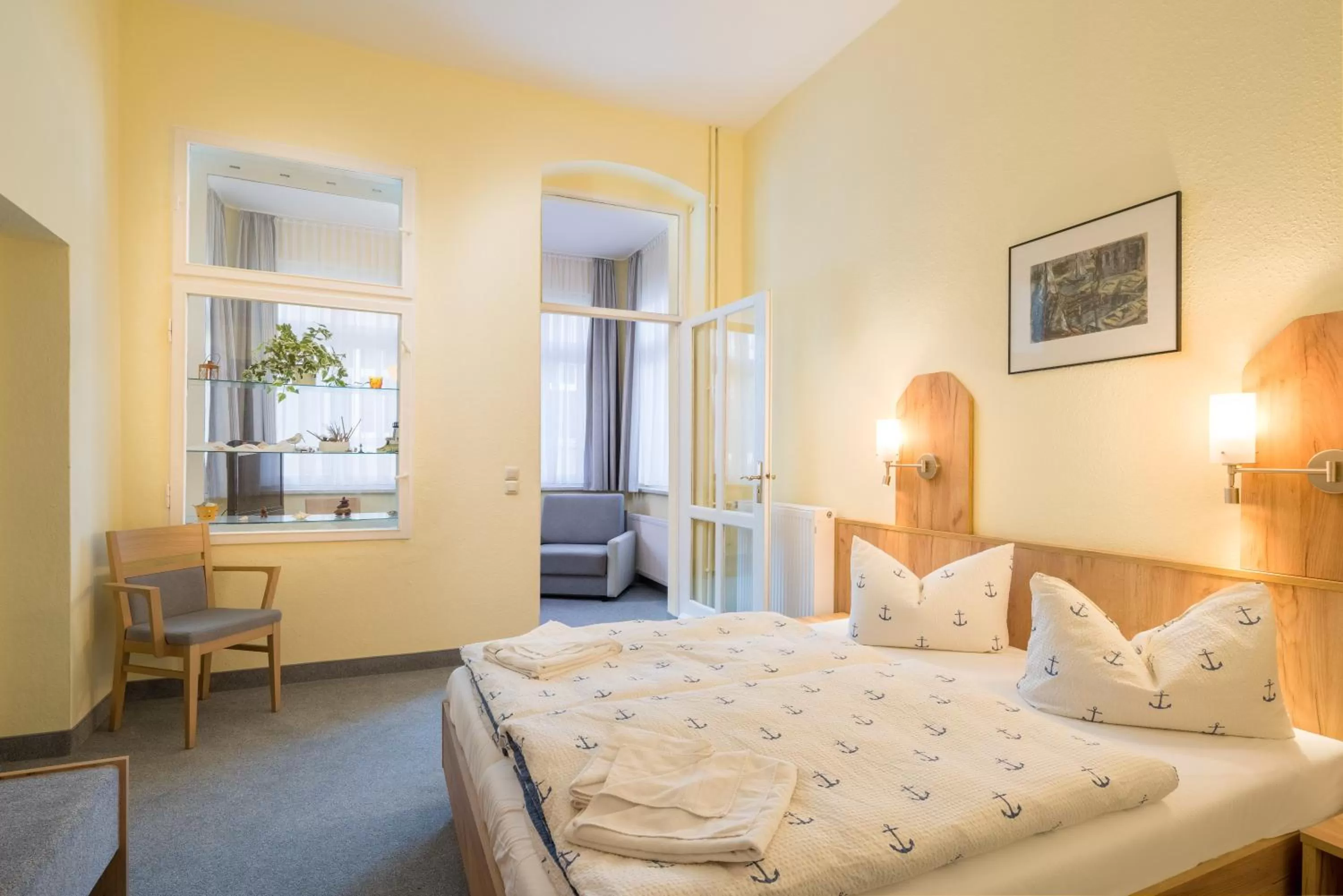 Bed in Hotel Seestern