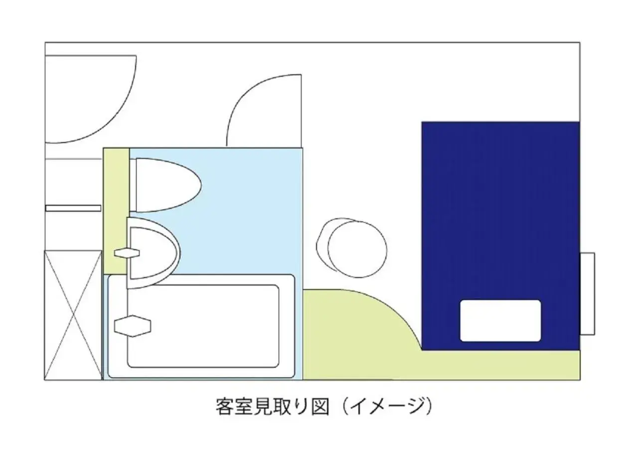 Photo of the whole room, Floor Plan in Meitetsu Inn Hamamatsucho