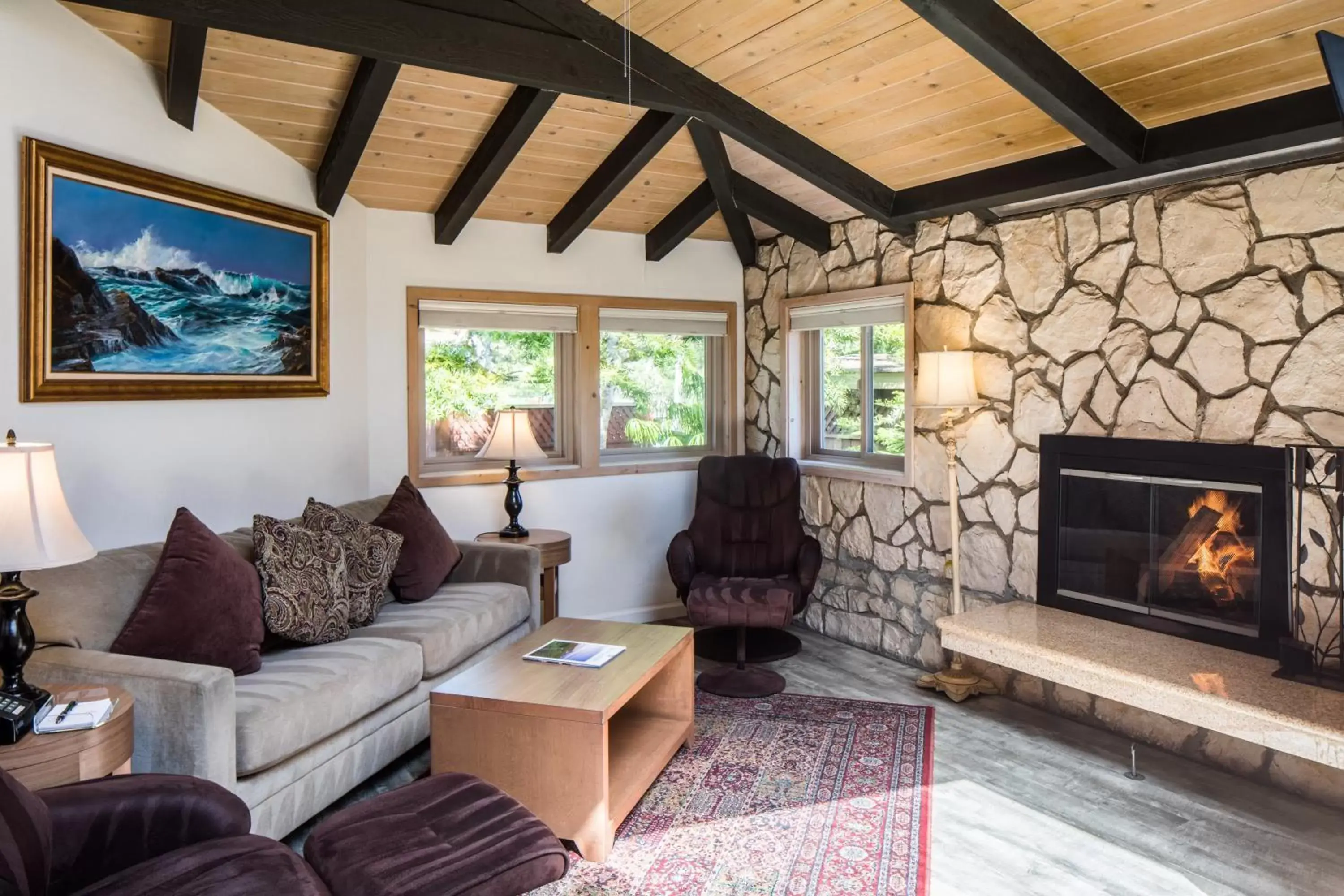 Living room, Seating Area in Andril Fireplace Cottages