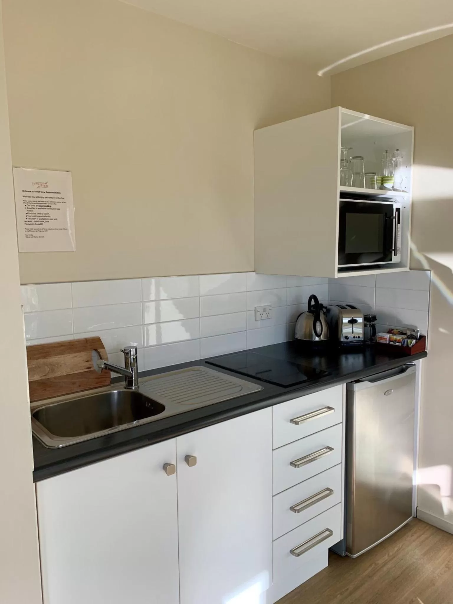 Kitchen or kitchenette in Teviot View Accommodation