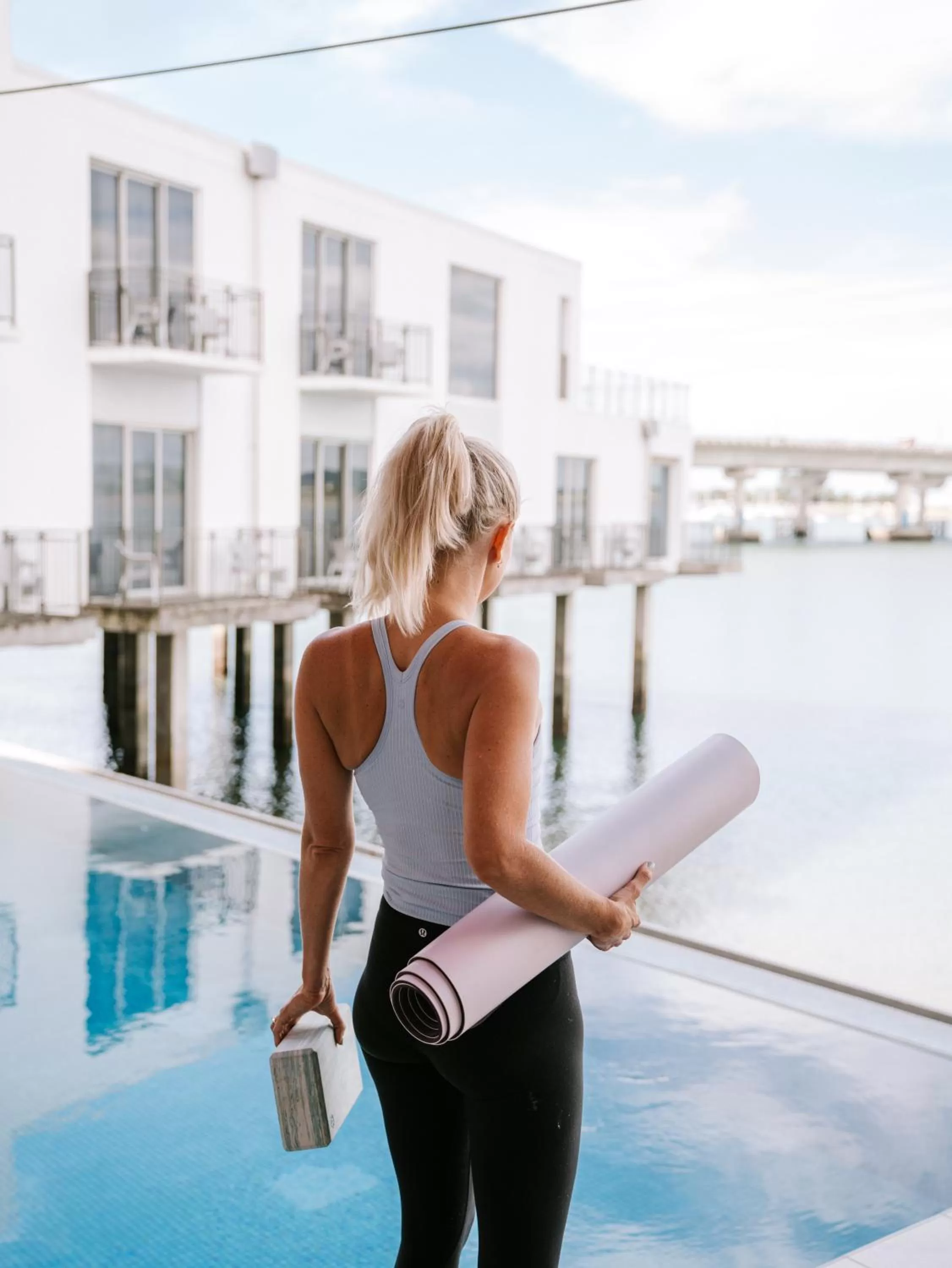 Pool view in Trinity Wharf Tauranga