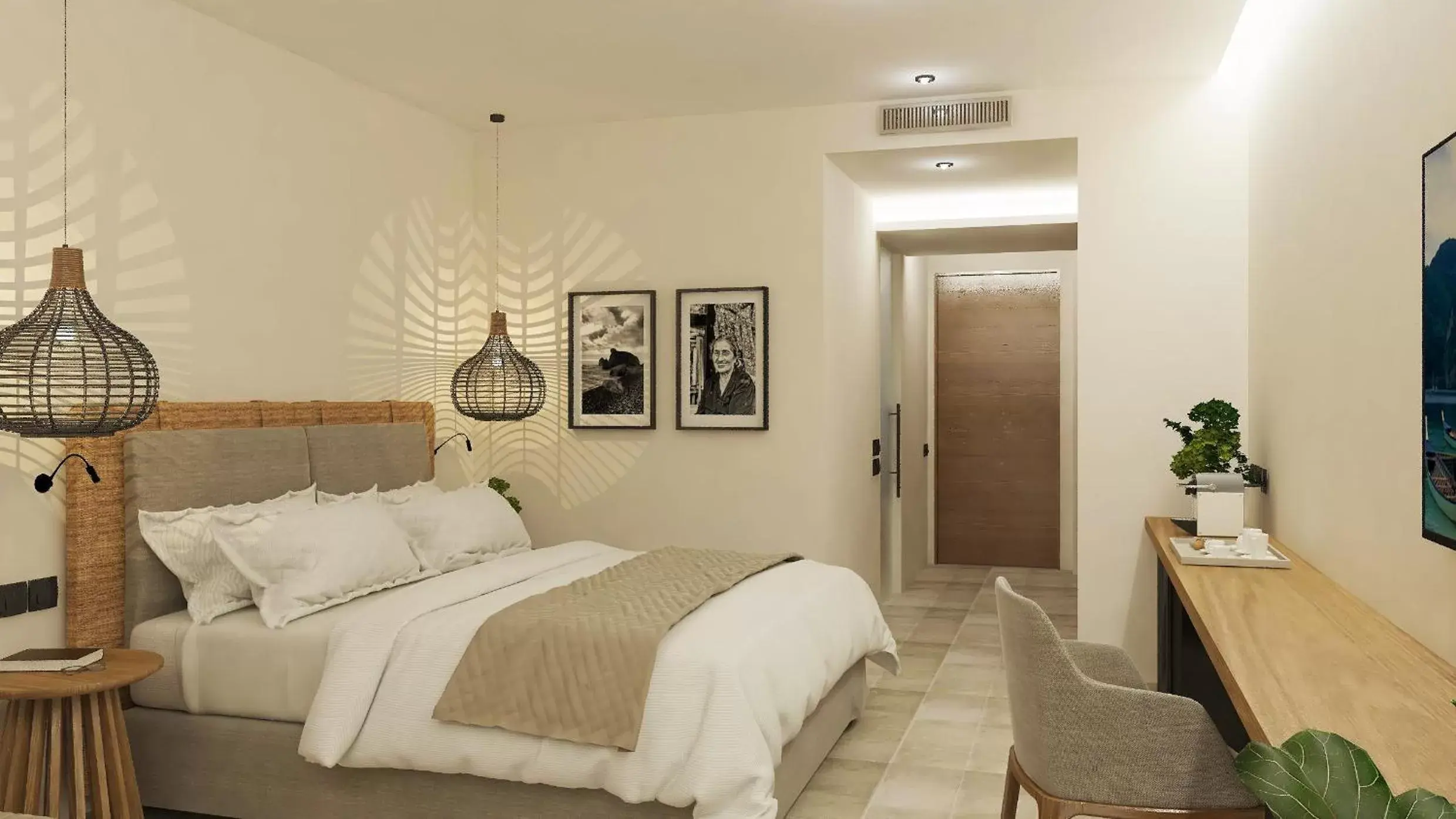 Bed in Napa Mermaid Hotel & Suites