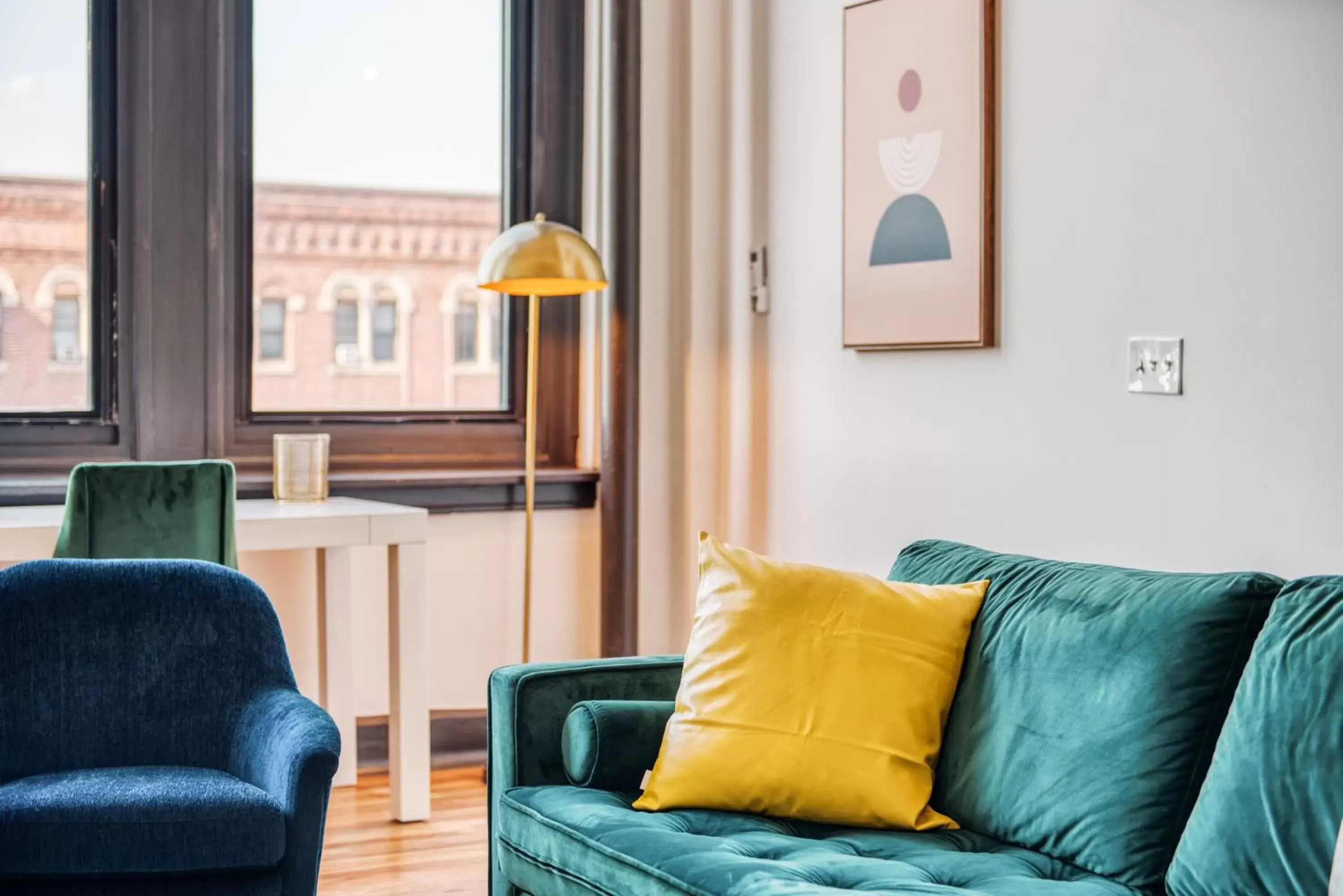 Living room, Seating Area in Sosuite at West Lofts - West Philadelphia