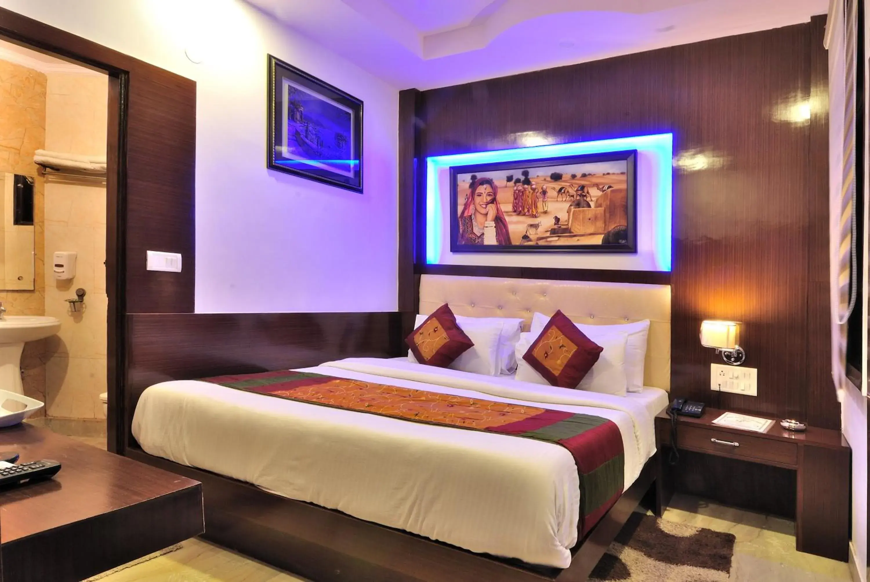 Bedroom, Bed in Hotel Nirmal Mahal by Sushant Travels